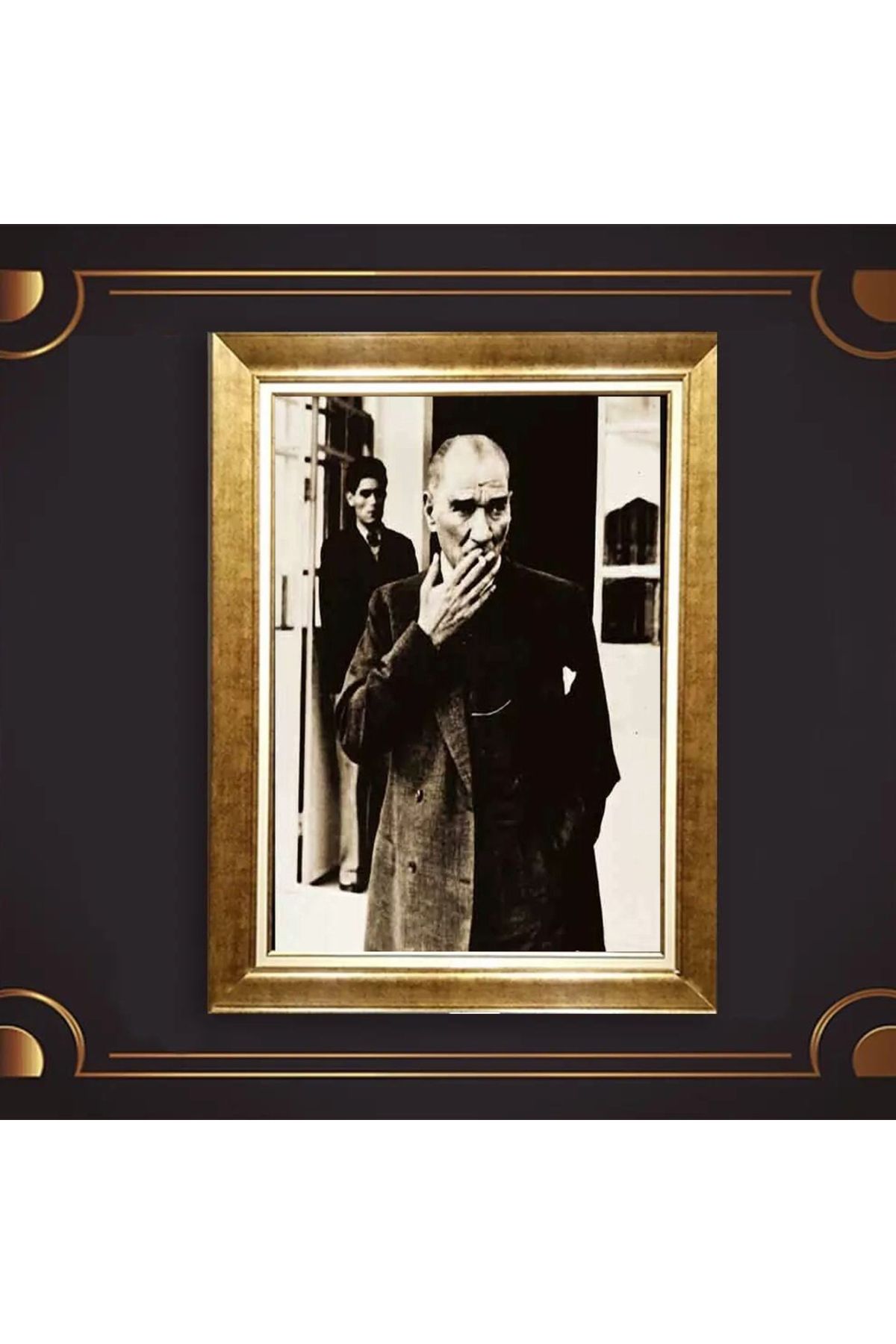 giyense ÖZEL TASARIM ÇERÇEVELİ PASPARTULU ATATÜRK TABLO A10