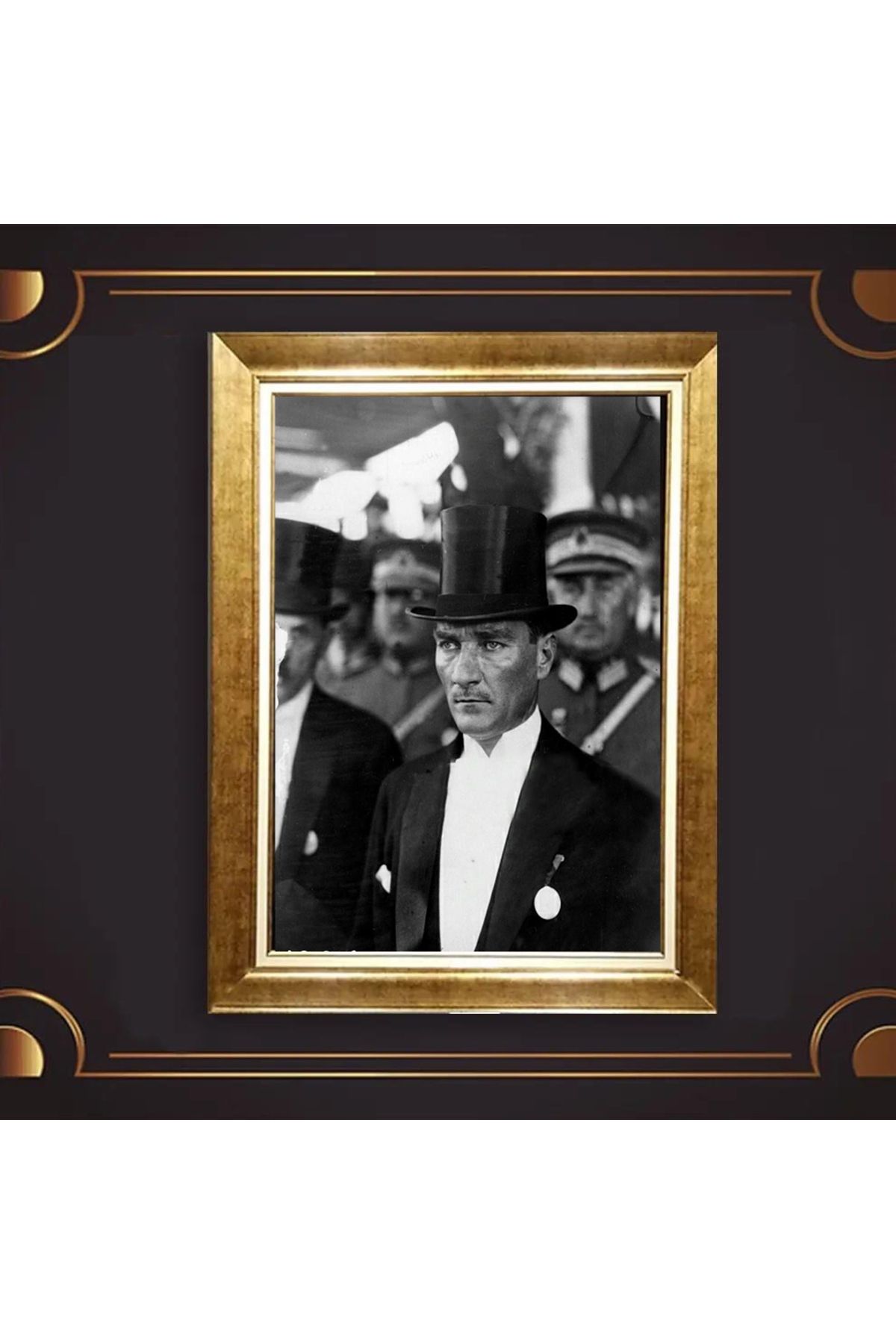 giyense ÖZEL TASARIM ÇERÇEVELİ PASPARTULU ATATÜRK TABLO A21