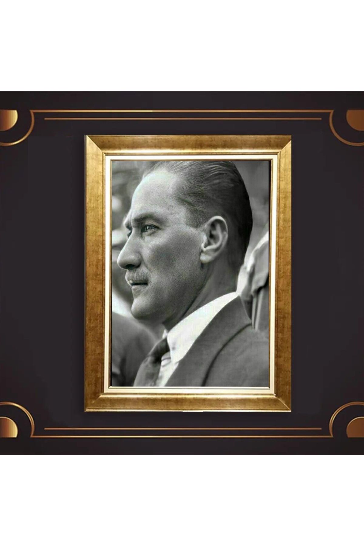 giyense ÖZEL TASARIM ÇERÇEVELİ PASPARTULU ATATÜRK TABLO A488