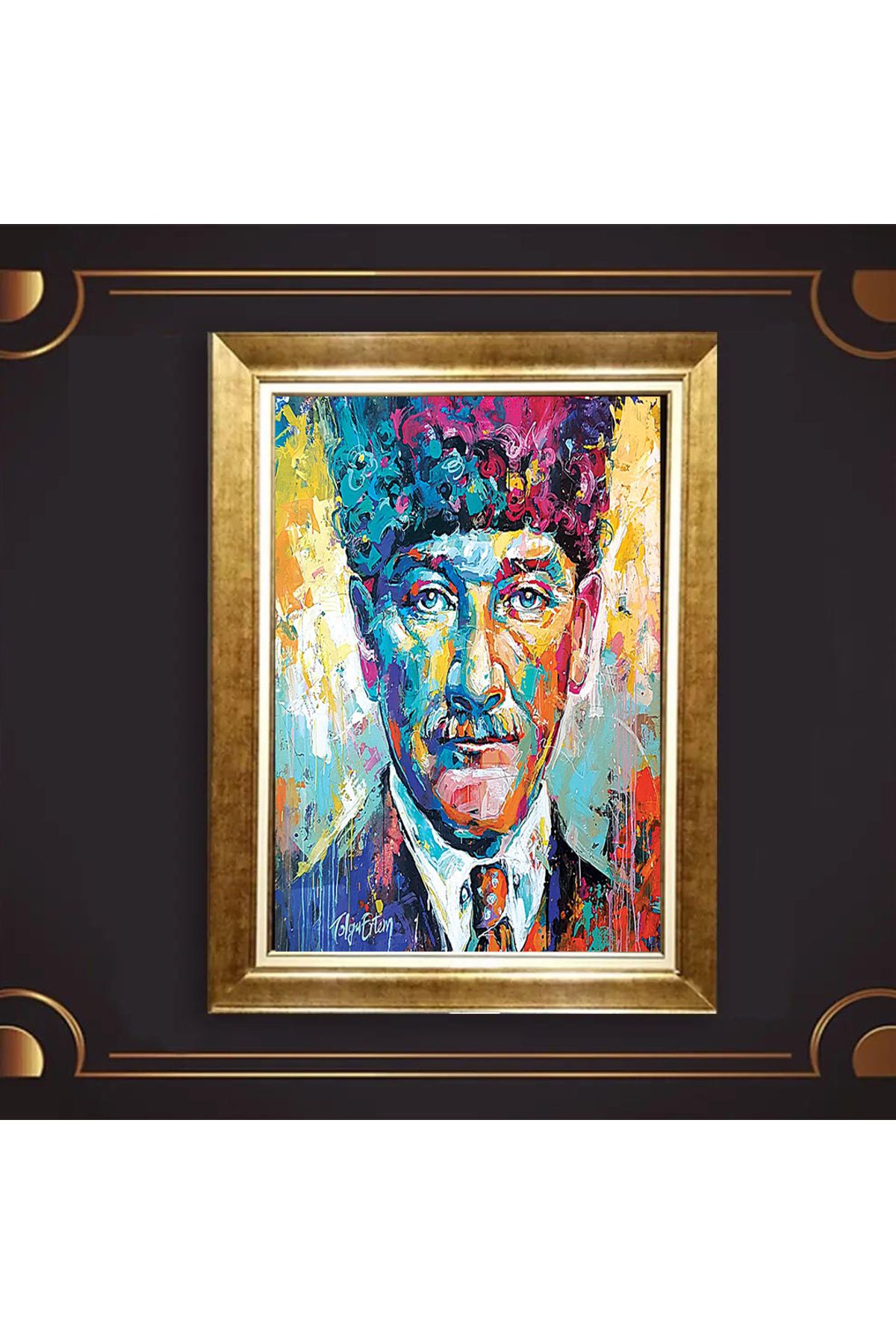 giyense ÖZEL TASARIM ÇERÇEVELİ PASPARTULU ATATÜRK TABLO A77