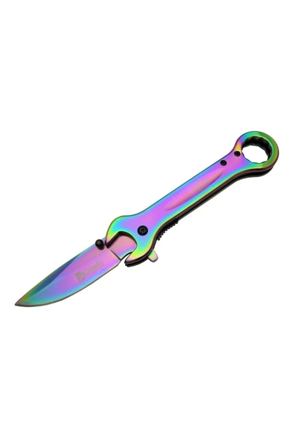 Belle Fusion 8000a Anahtar Görünümlü Renkli Kamp Çakı 19 Cm - Otomatik, Metal Sap