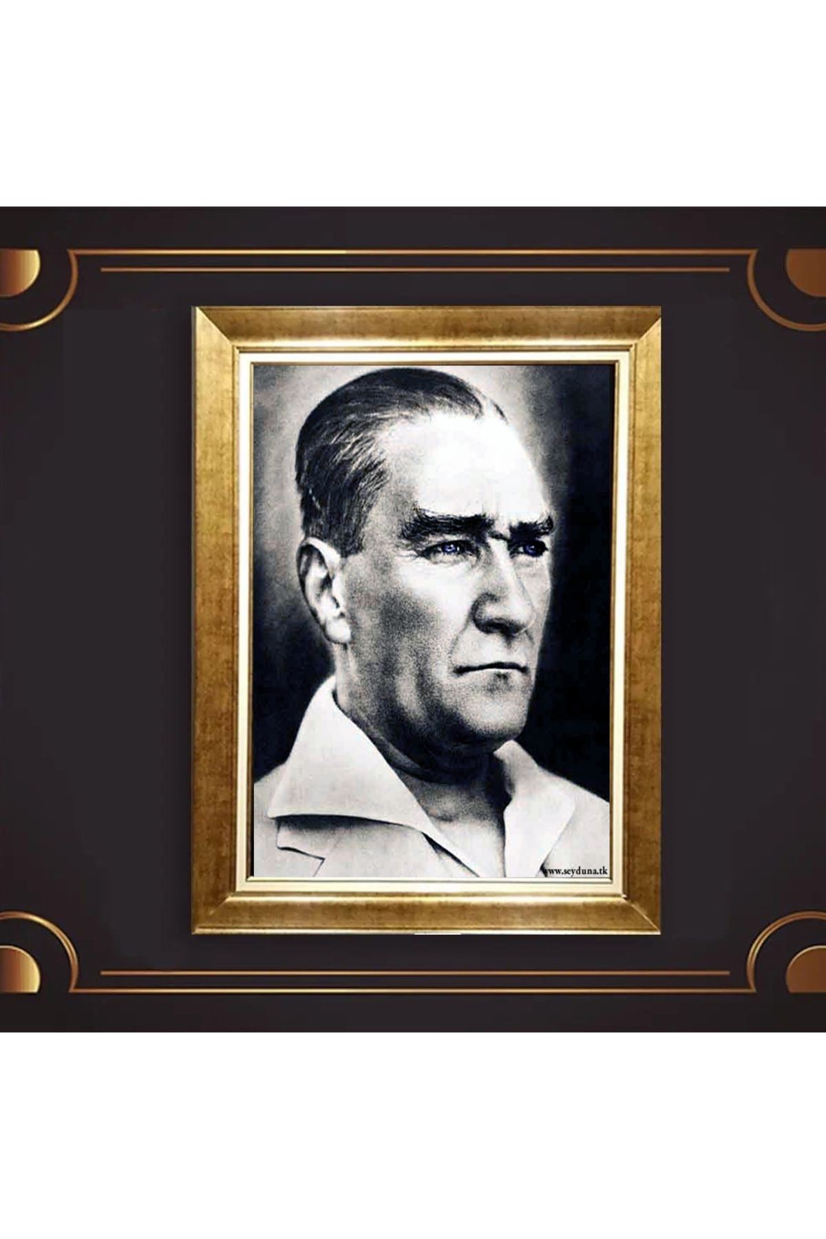 giyense ÖZEL TASARIM ÇERÇEVELİ PASPARTULU ATATÜRK TABLO A191