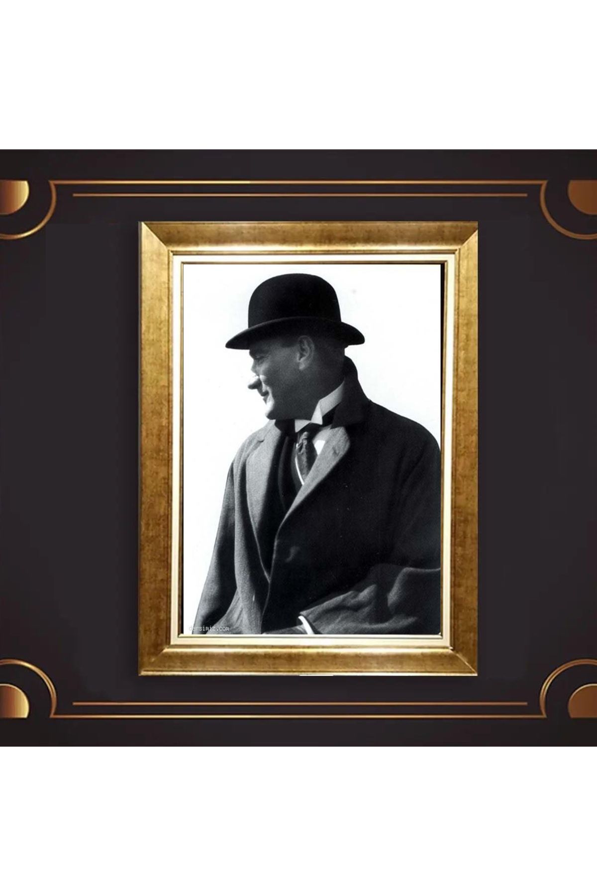 giyense ÖZEL TASARIM ÇERÇEVELİ PASPARTULU ATATÜRK TABLO A520