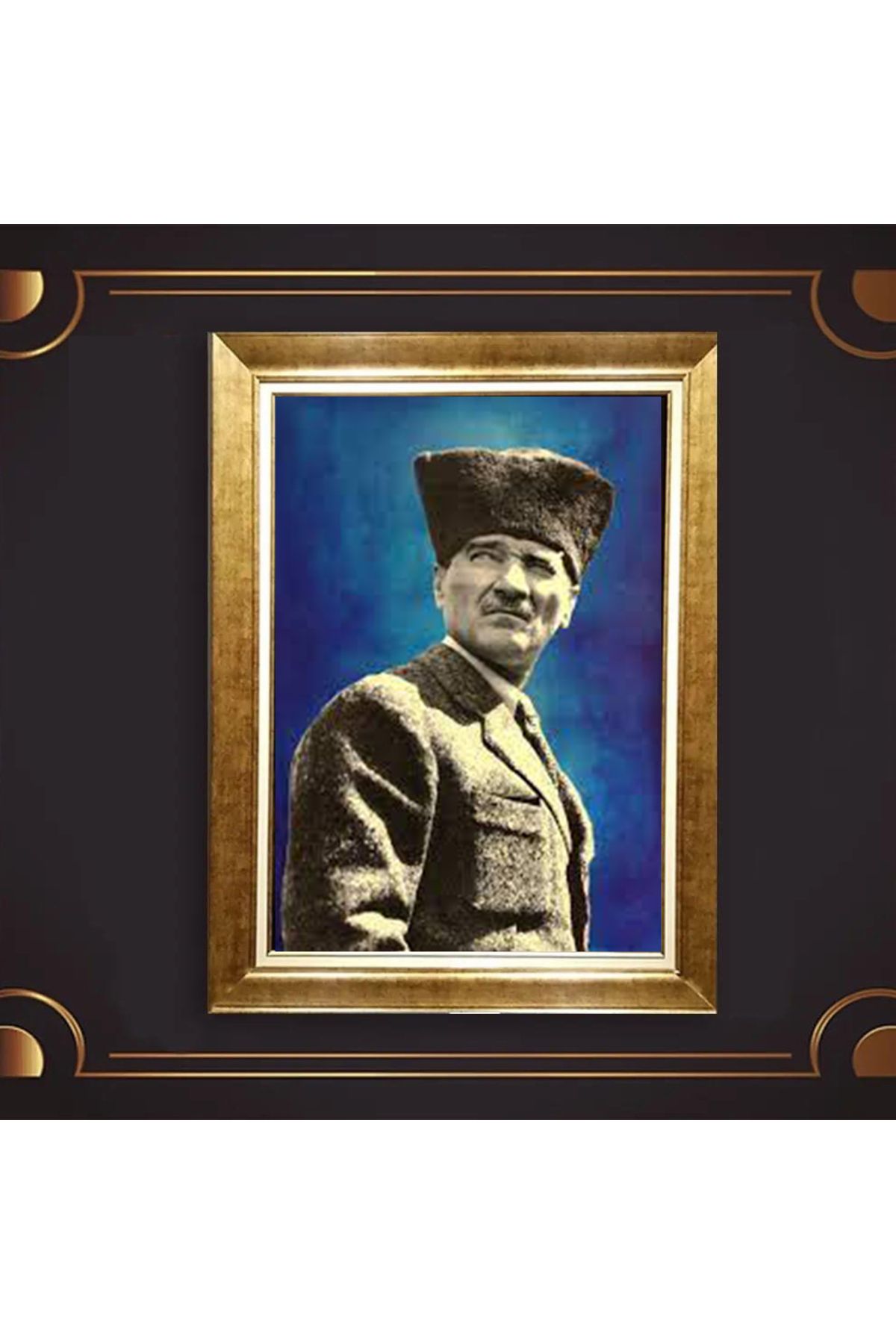 giyense ÖZEL TASARIM ÇERÇEVELİ PASPARTULU ATATÜRK TABLO A569