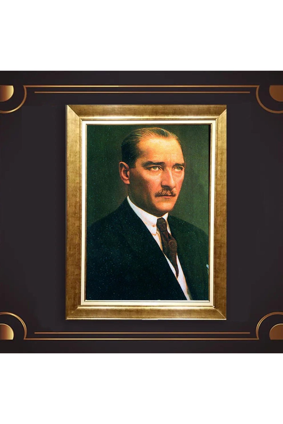 giyense ÖZEL TASARIM ÇERÇEVELİ PASPARTULU ATATÜRK TABLO A71