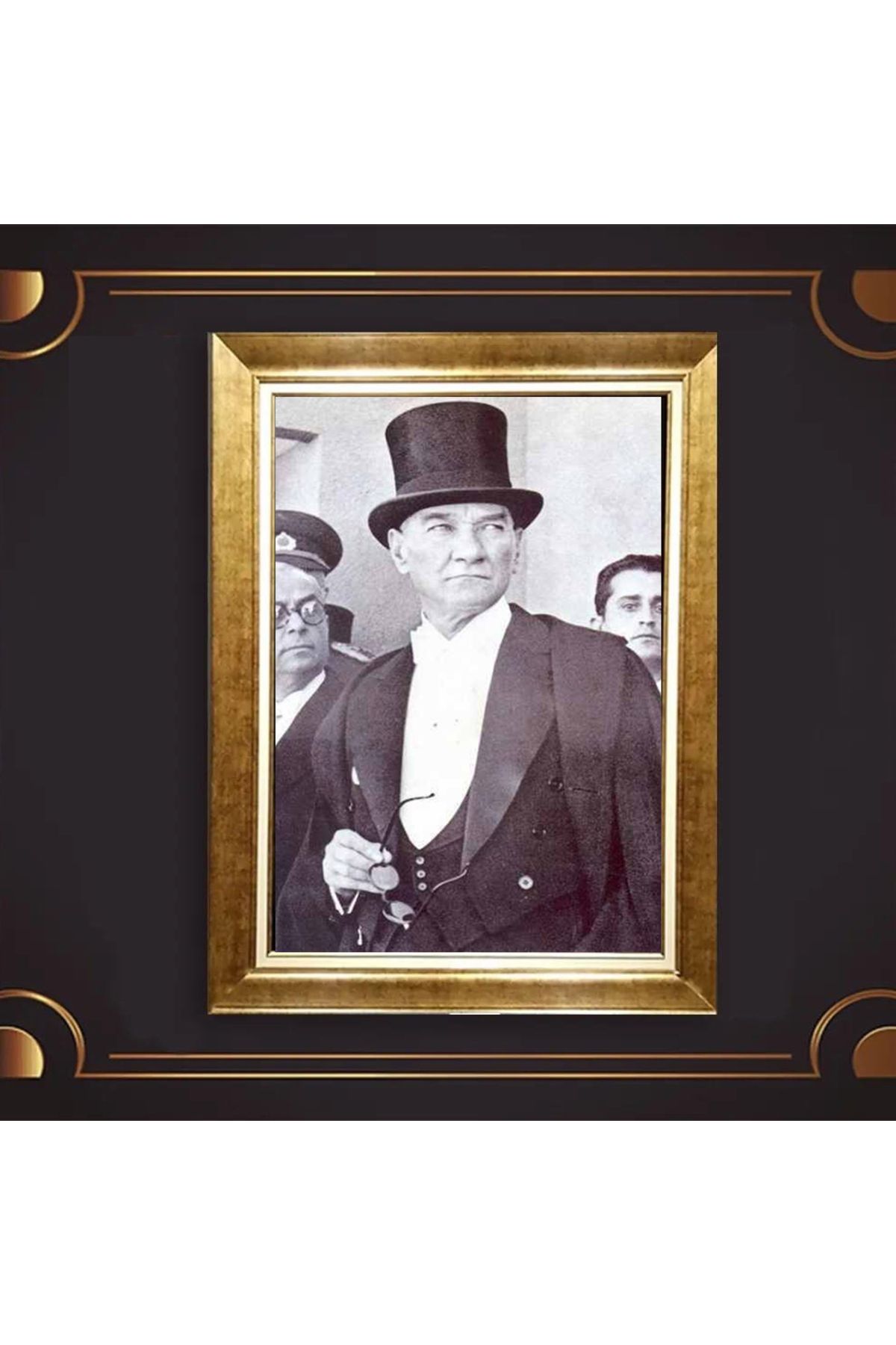 giyense ÖZEL TASARIM ÇERÇEVELİ PASPARTULU ATATÜRK TABLO A286