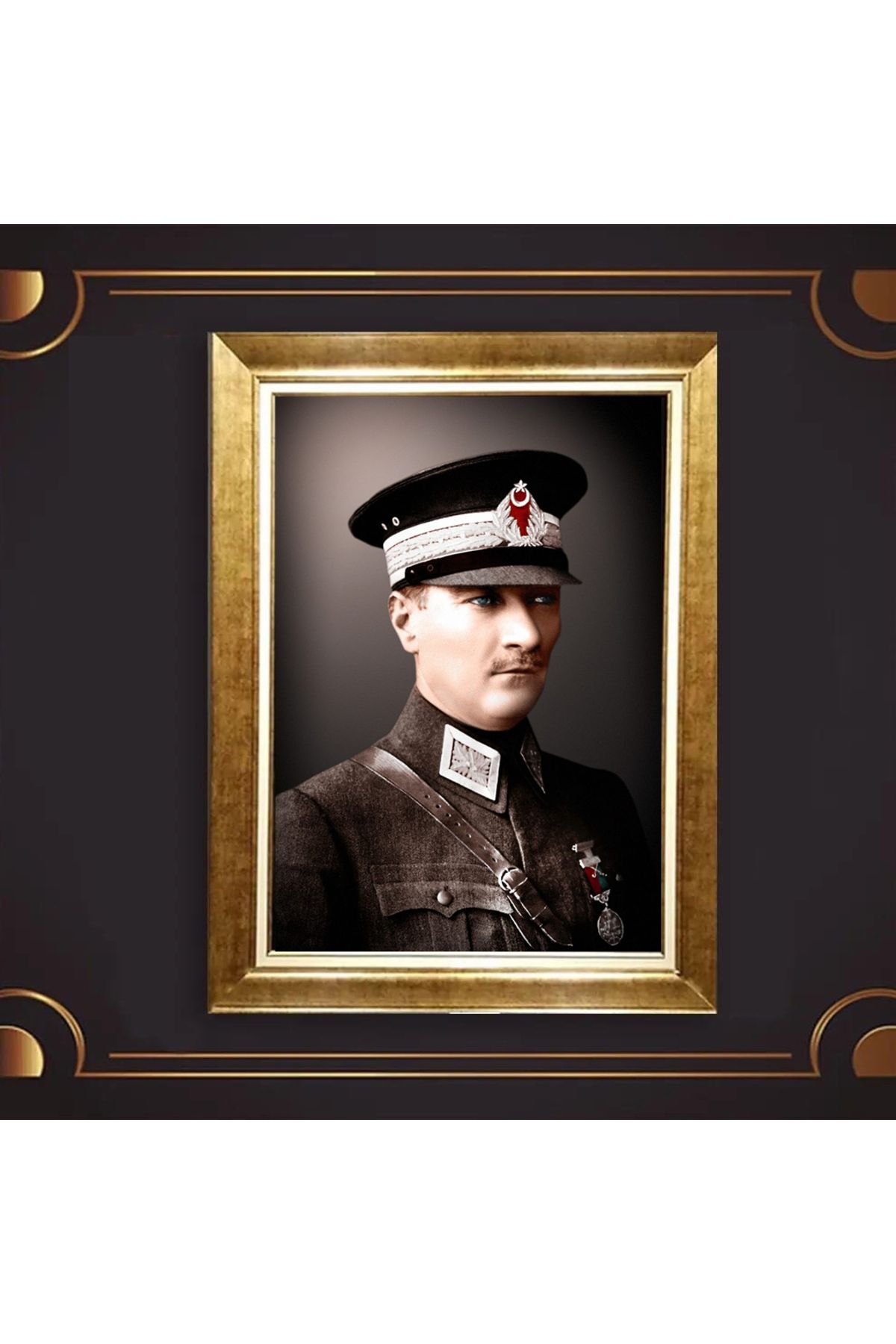 giyense ÖZEL TASARIM ÇERÇEVELİ PASPARTULU ATATÜRK TABLO A270