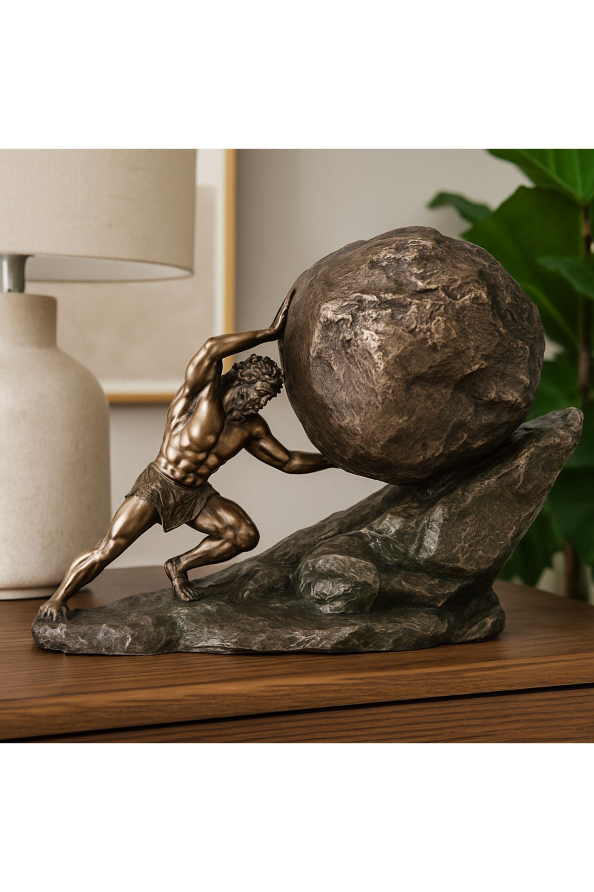 AYDINARTSHOP Veronese Sisifos Heykeli – Bronz Antik Yunan Mitolojik Figür (Kaya İten Sisyphos Biblosu)