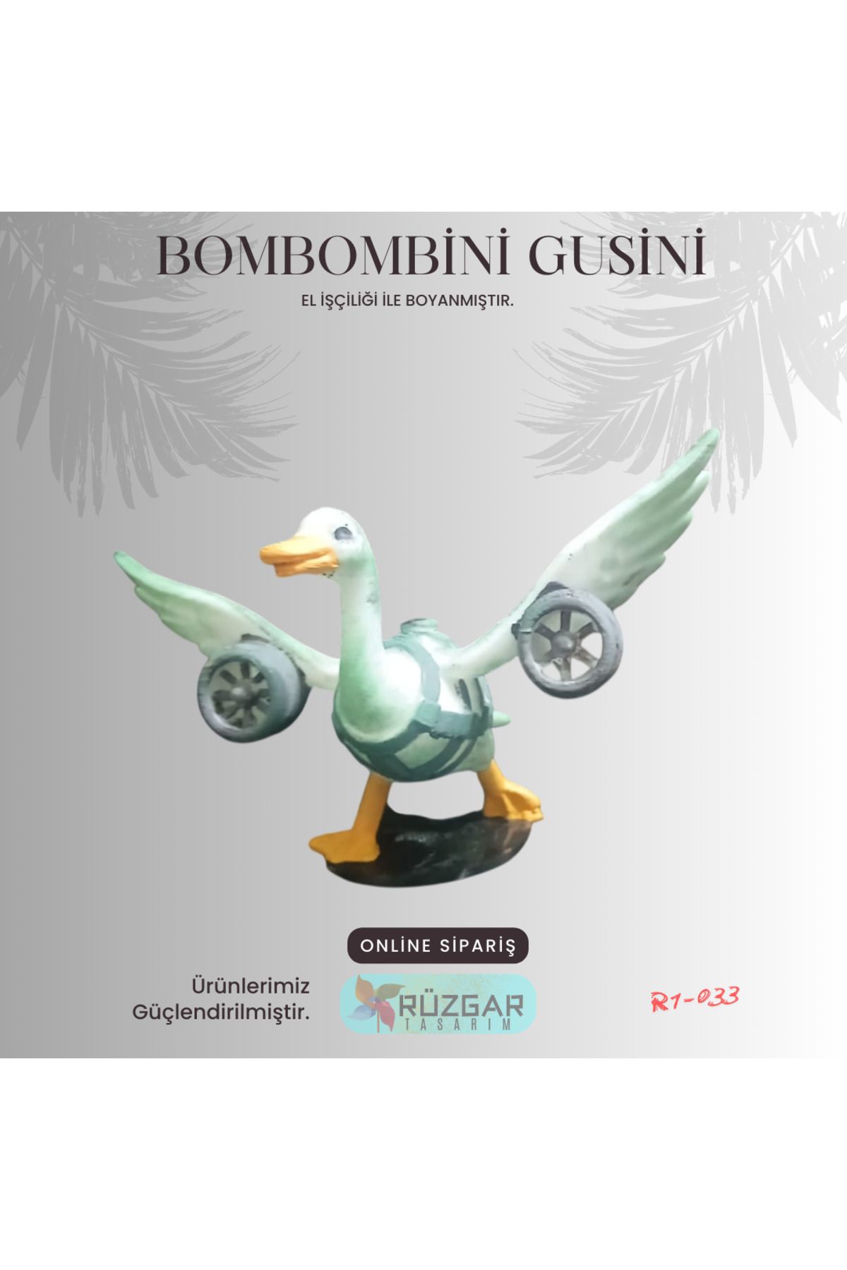 Rüzgar Tasarım Bombombini Gusini Tung Tung Sahur Karakteri 12 Cm Kanat Boyu Figür