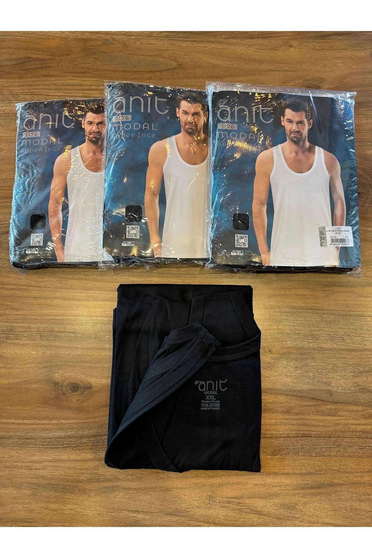 Anıt Süper İnce Yazlık Modal Kumaş Sağlıklı Nefes Alan Yok Gibi Erkek Atlet 4'lü Paket