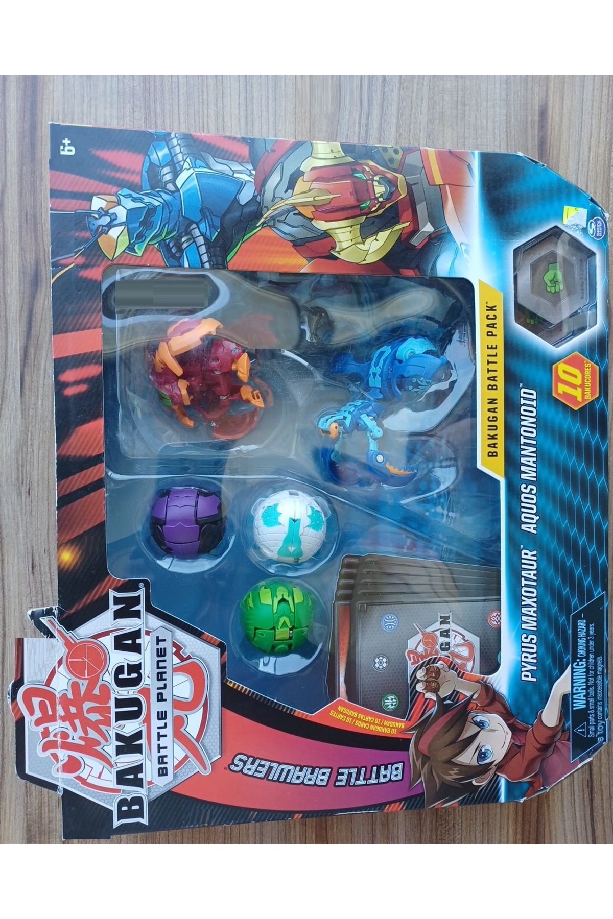 OYUNCAKSAHİLİ Bakugan 5li Top ve Oyun Kartı Dragonoid Oyuncak PYRUS MAXOTAUR QUOS MANTONOID