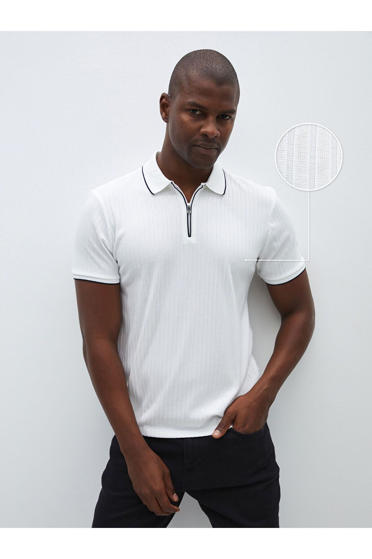 LC Waikiki Polo Yaka Kısa Kollu Erkek Dokulu Tişört
