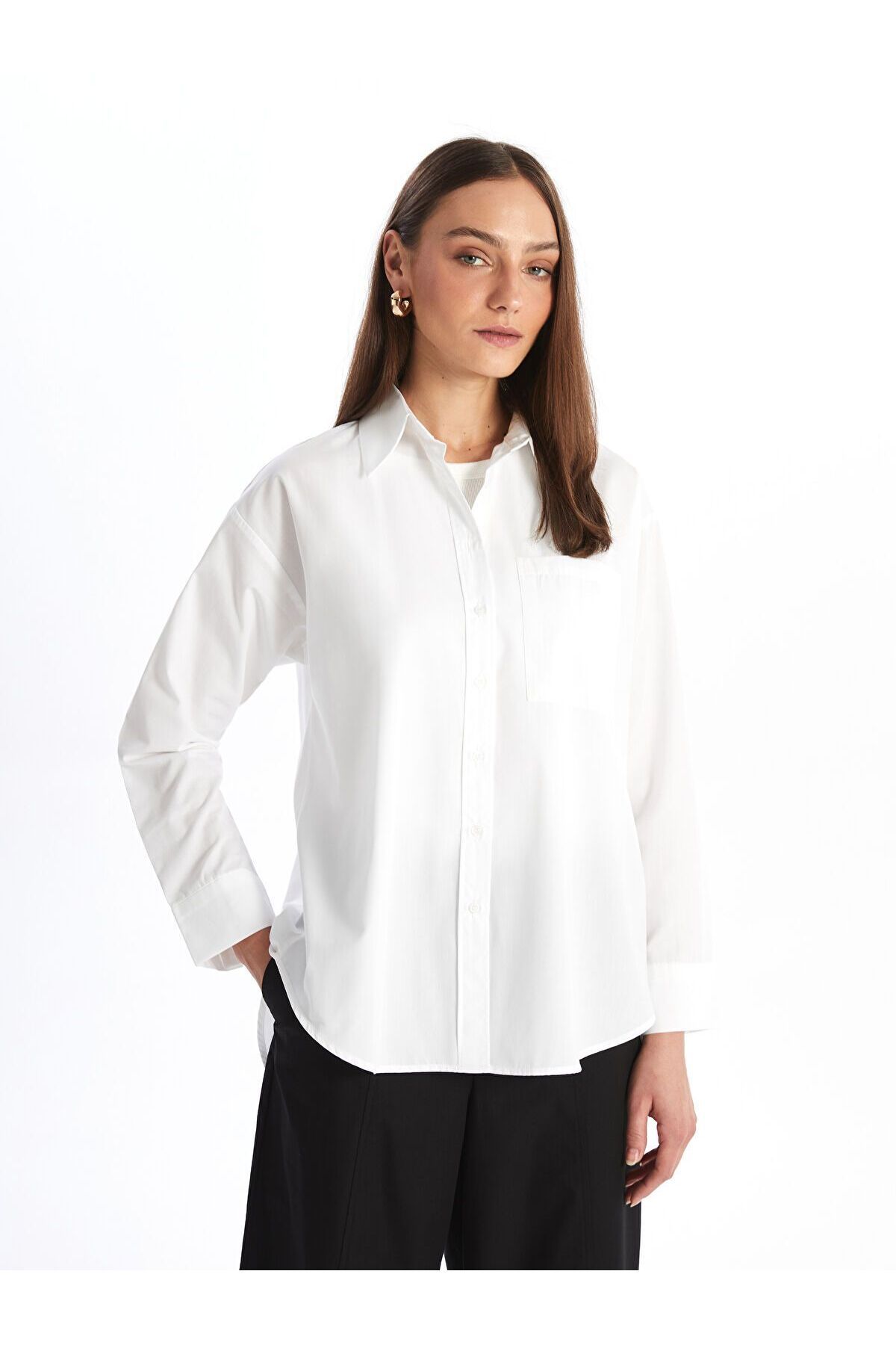 LC Waikiki Düz Oversize Kadın Gömlek Tunik