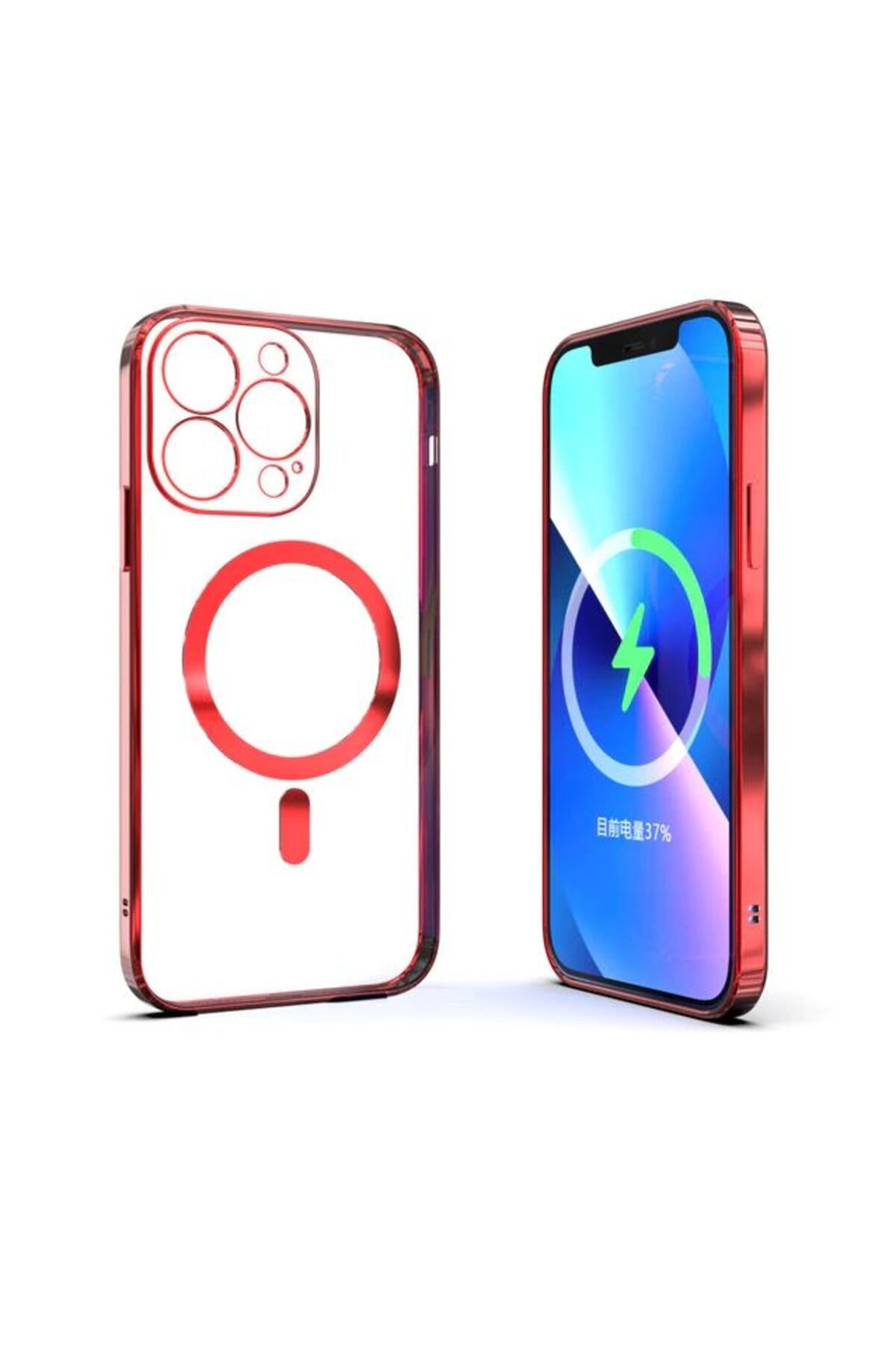 REDz Accessories Husă Ultra-moale, Magsafe De Lux, Compatibilă Cu Iphone 14 Pro Max, Încărcare Wireless, Roșie - One Size
