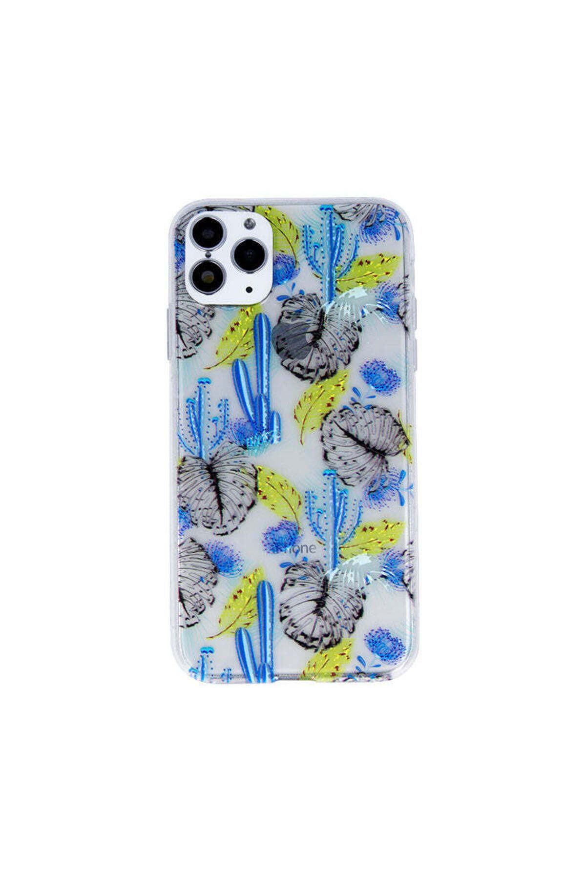 REDz Accessories Carcasă Compatibilă Cu Iphone 11 Pro Model Blue Cactus, Silicon, Tpu Multicoloră - One Size