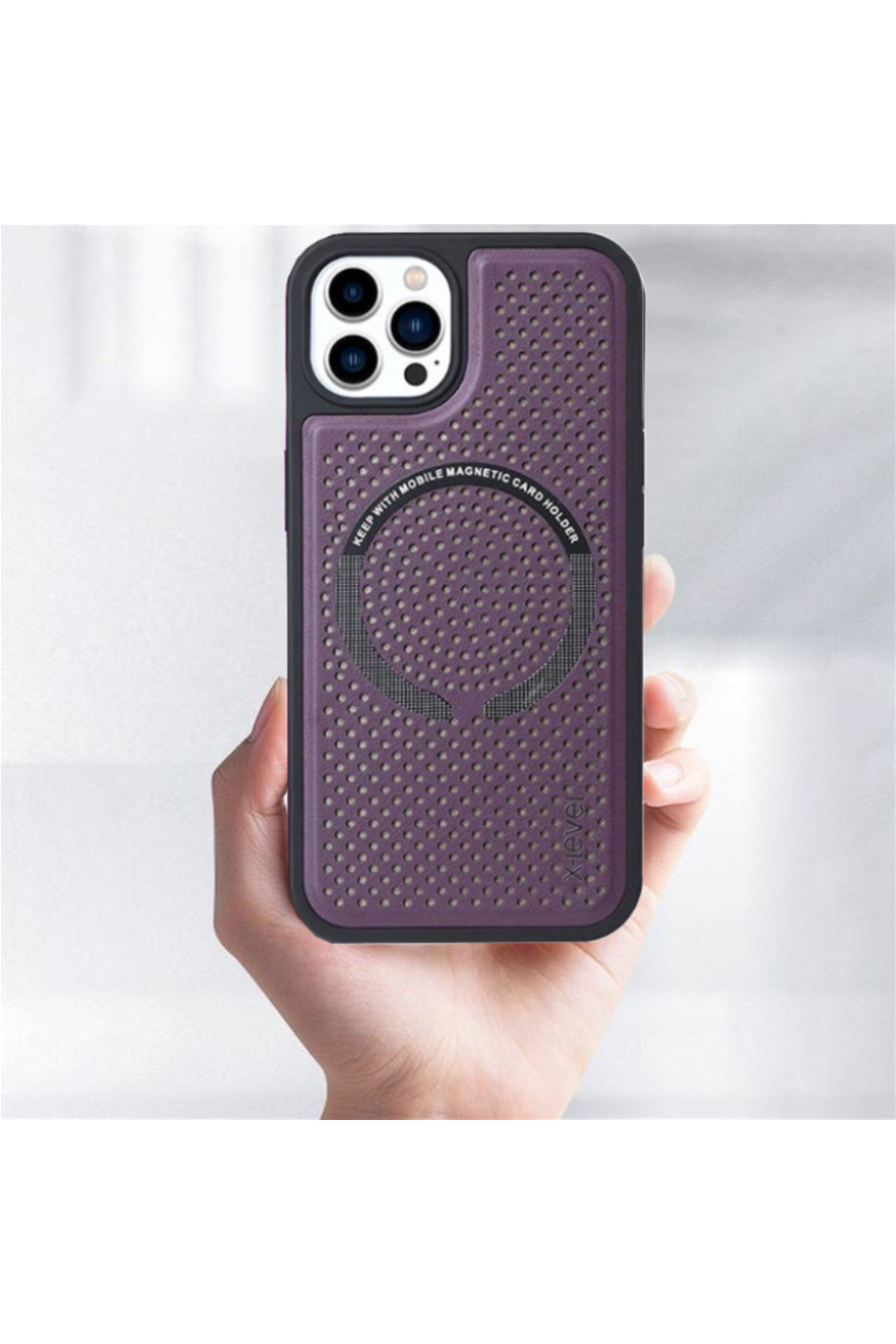 REDz Accessories-Magic Magnet Case, Magsafe, X-LEVEL, Compatible with iPhone 13, Wireless Charging, Cherry 4