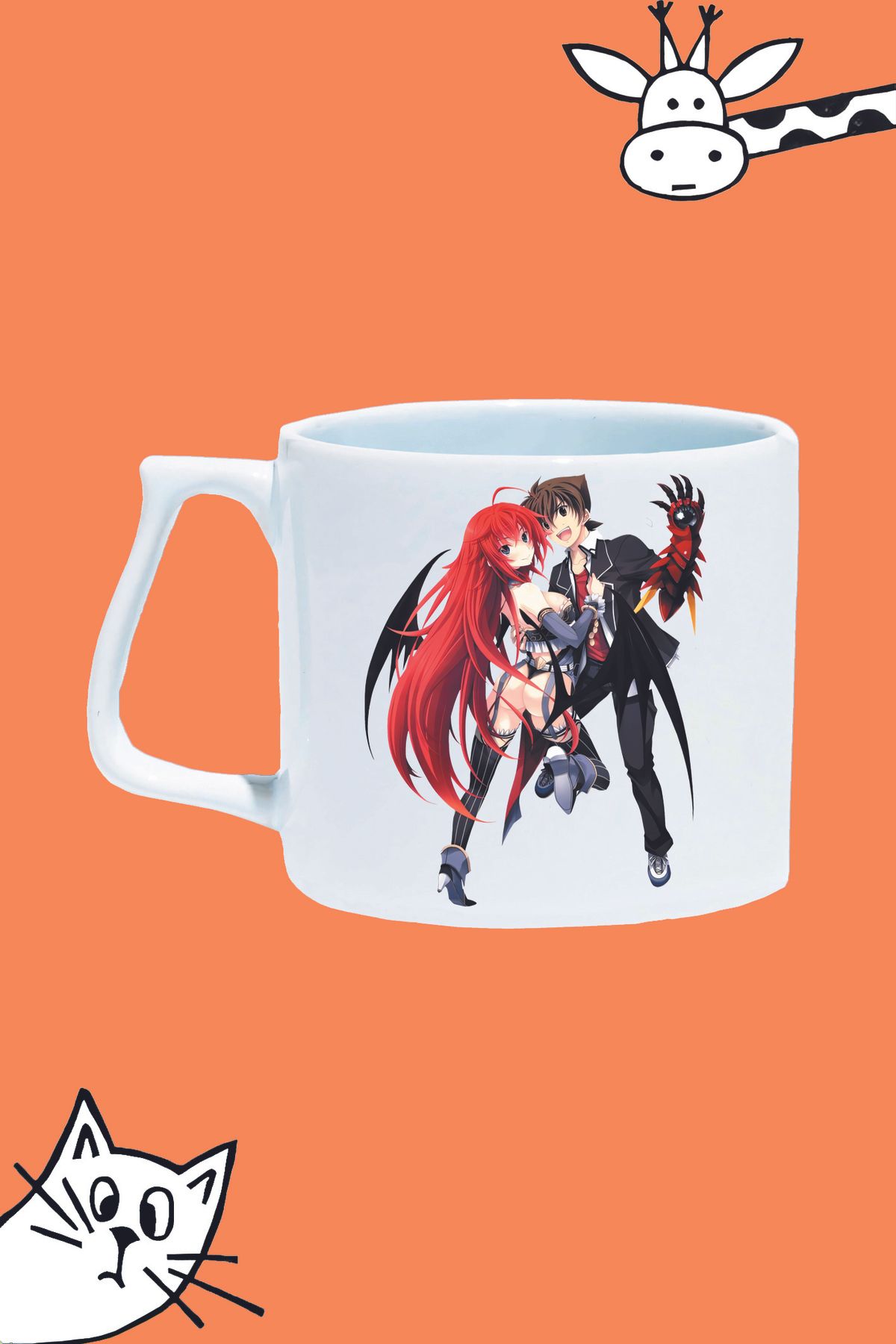 Olympus plus issei hyoudou - rias gremory KARAKTER ANİME High School DxD TASARIM BASKILI LÜKS KUPA BARDAK