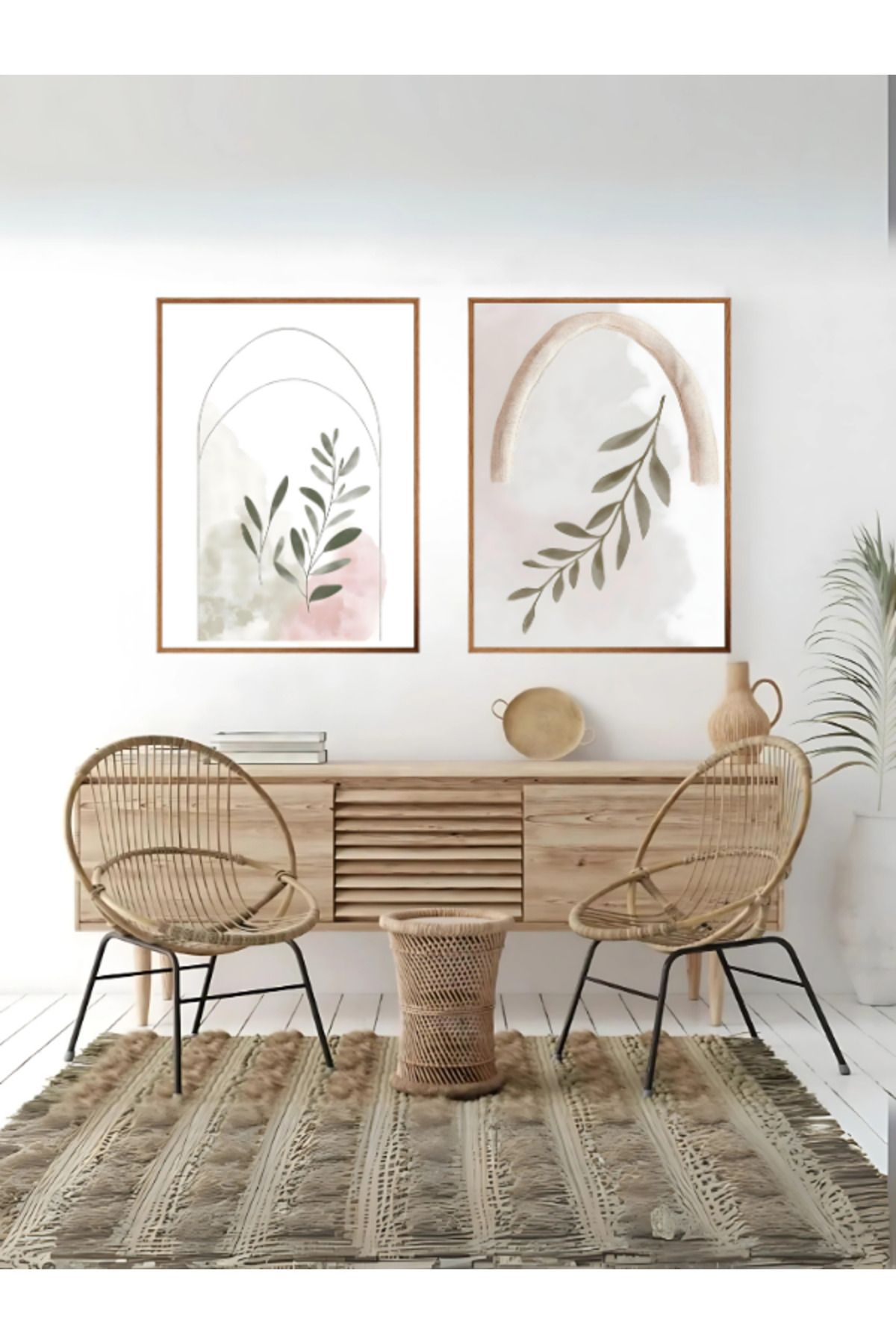 woodhomeworks Ahşap Çerçeveli 2 Li Tablo