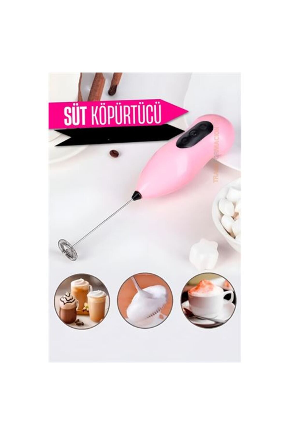BirdoluSepet Modacar Süt Köpürtücü Kahve Karıştırıcı Mini Pilli Mixer Çırpıcı