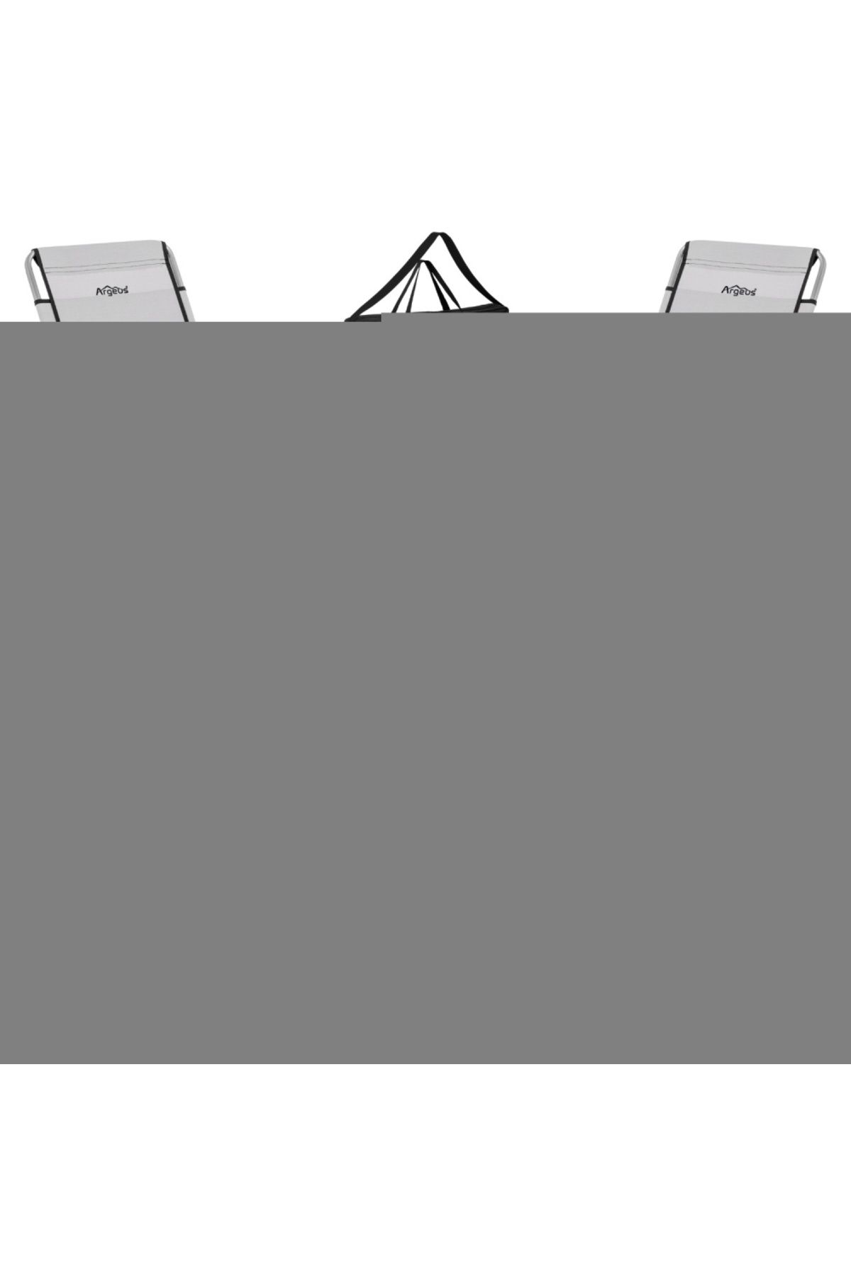 AtikCamp 4 Adet Katlanır Kamp Sandalyesi ve Alüminyum Masa Seti - Rock Silver - Gümüş Gri - Taşıma Çantalı