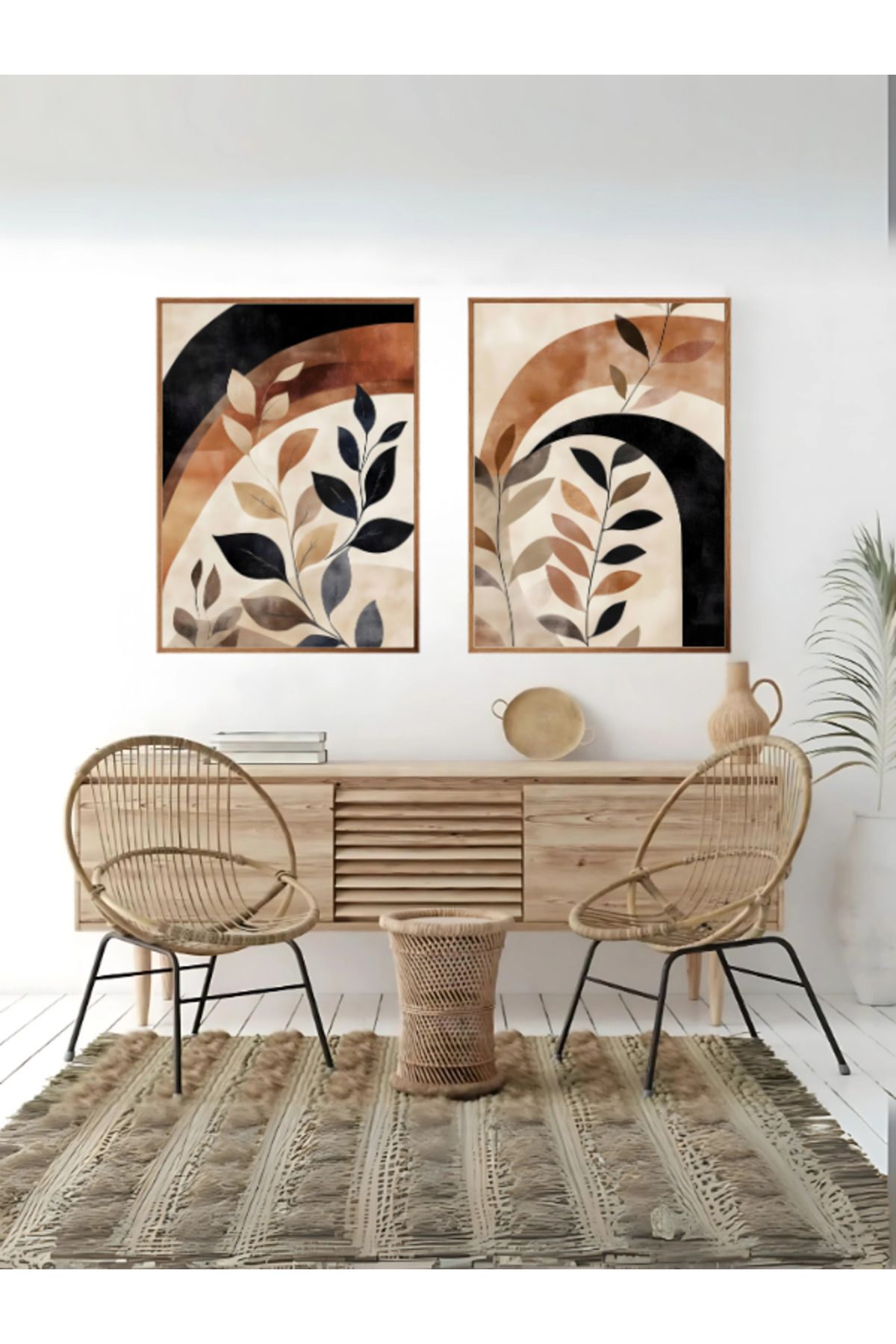 woodhomeworks Ahşap Çerçeveli 2 Li Tablo