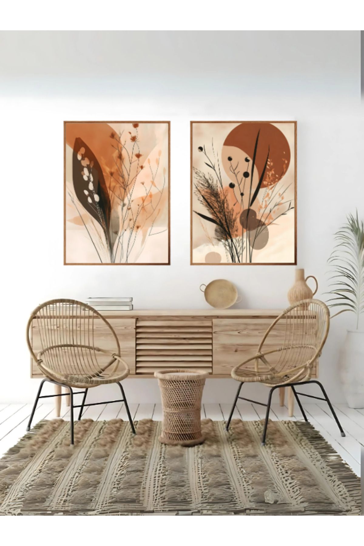 woodhomeworks Ahşap Çerçeveli 2 Li Tablo