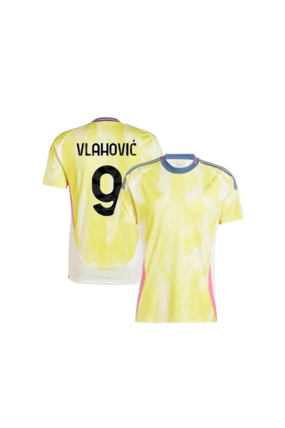 Ronson Juventuss 2024/25 Yeni Sezon Dusan Vlahovic Deplasman Forması (SARI)