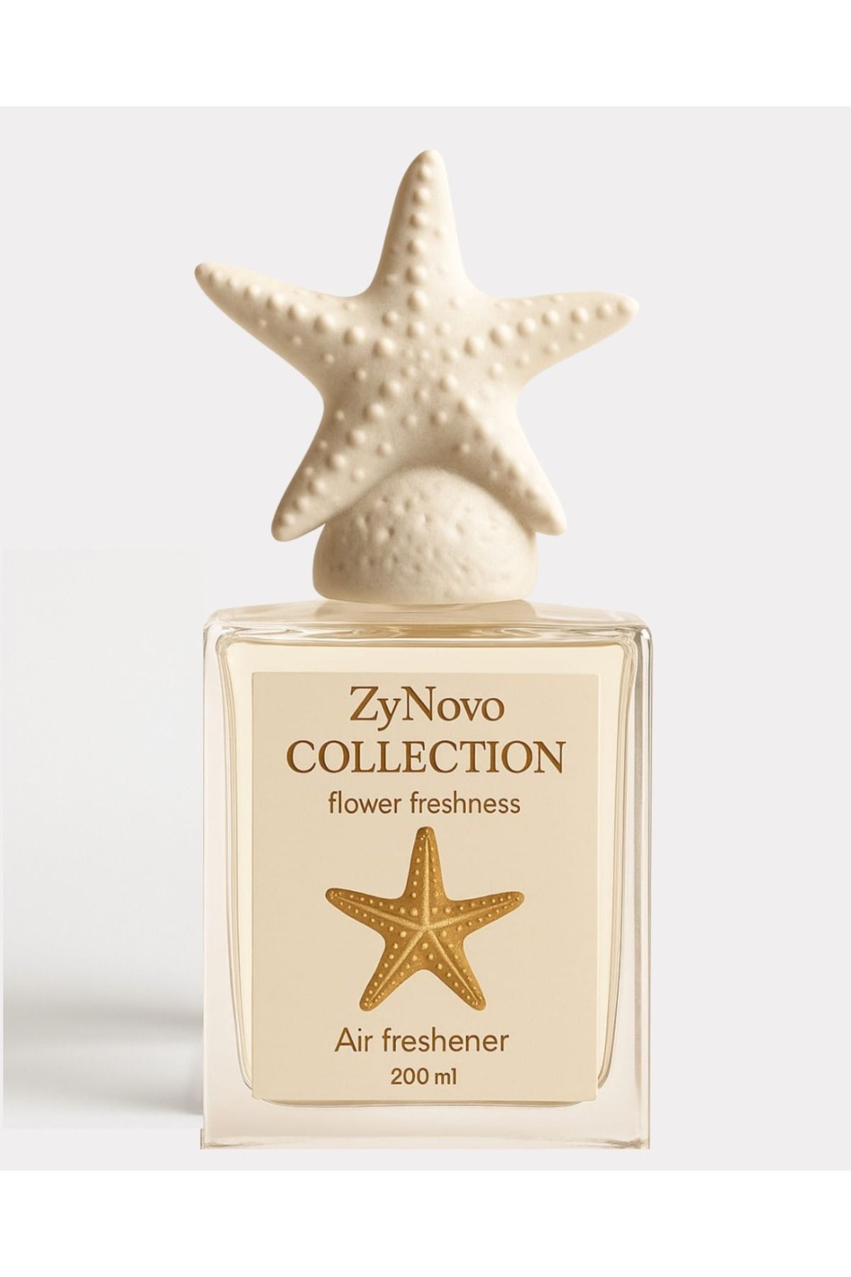 ZyNovo Collection ZyNovo Dekoratif Deniz Yıldızı Figürlü Cam Şişede Oda Kokusu 200 ml | Bahar Çiçekleri Aroması