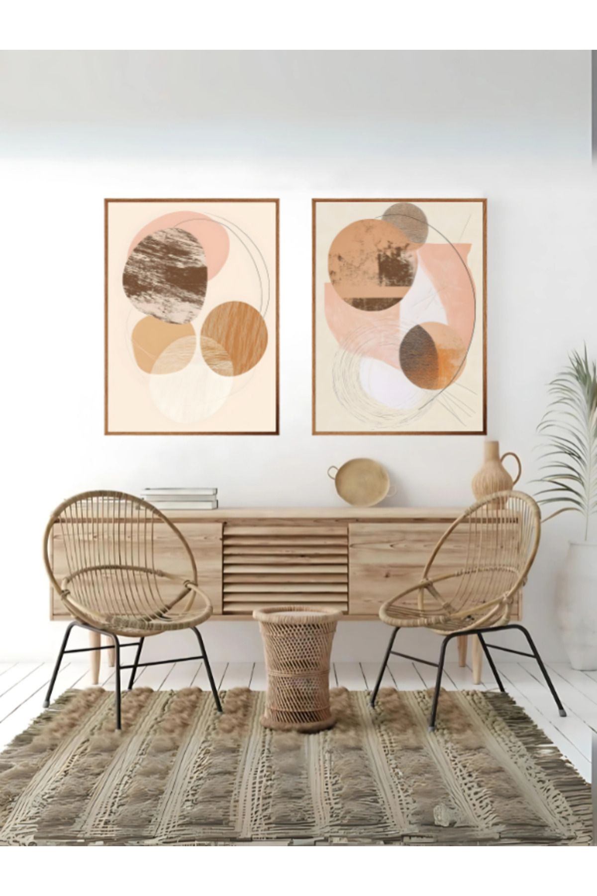 woodhomeworks Ahşap Çerçeveli 2 Li bohem Tablo