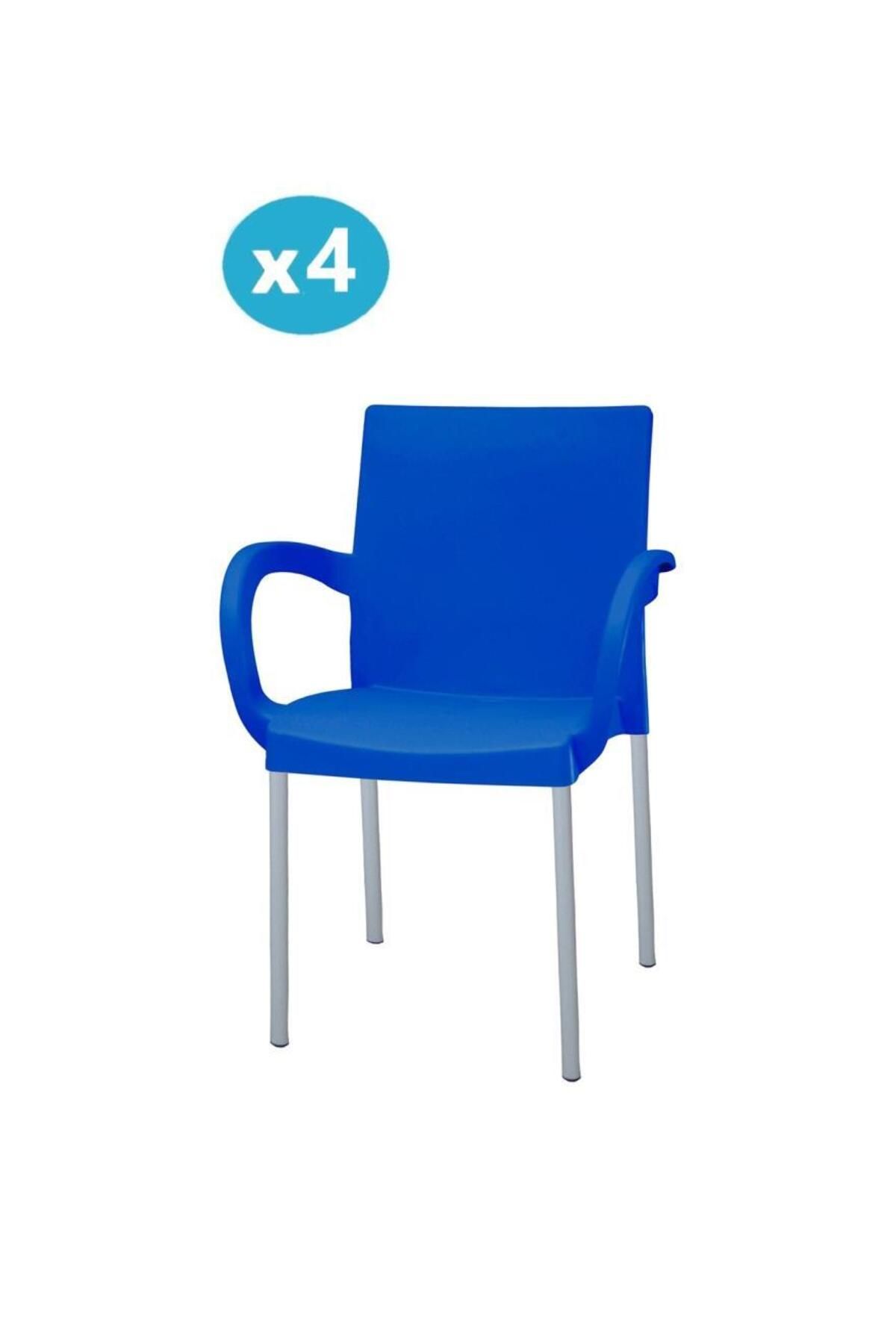 Omnipazar Mt-cf880 Mare Plastik Bahçe Balkon Koltuk Sandalye 4'lü Set