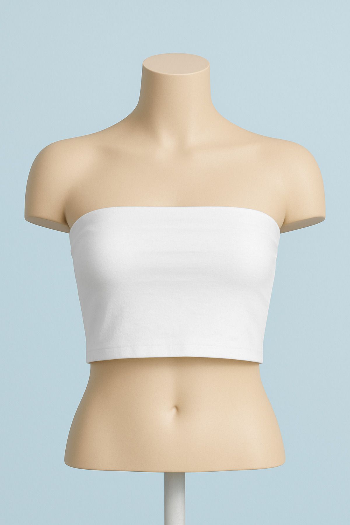 ModaPok Kadın Crop Top Askısız Düz Yaka | Rahat ve Günlük kullanma