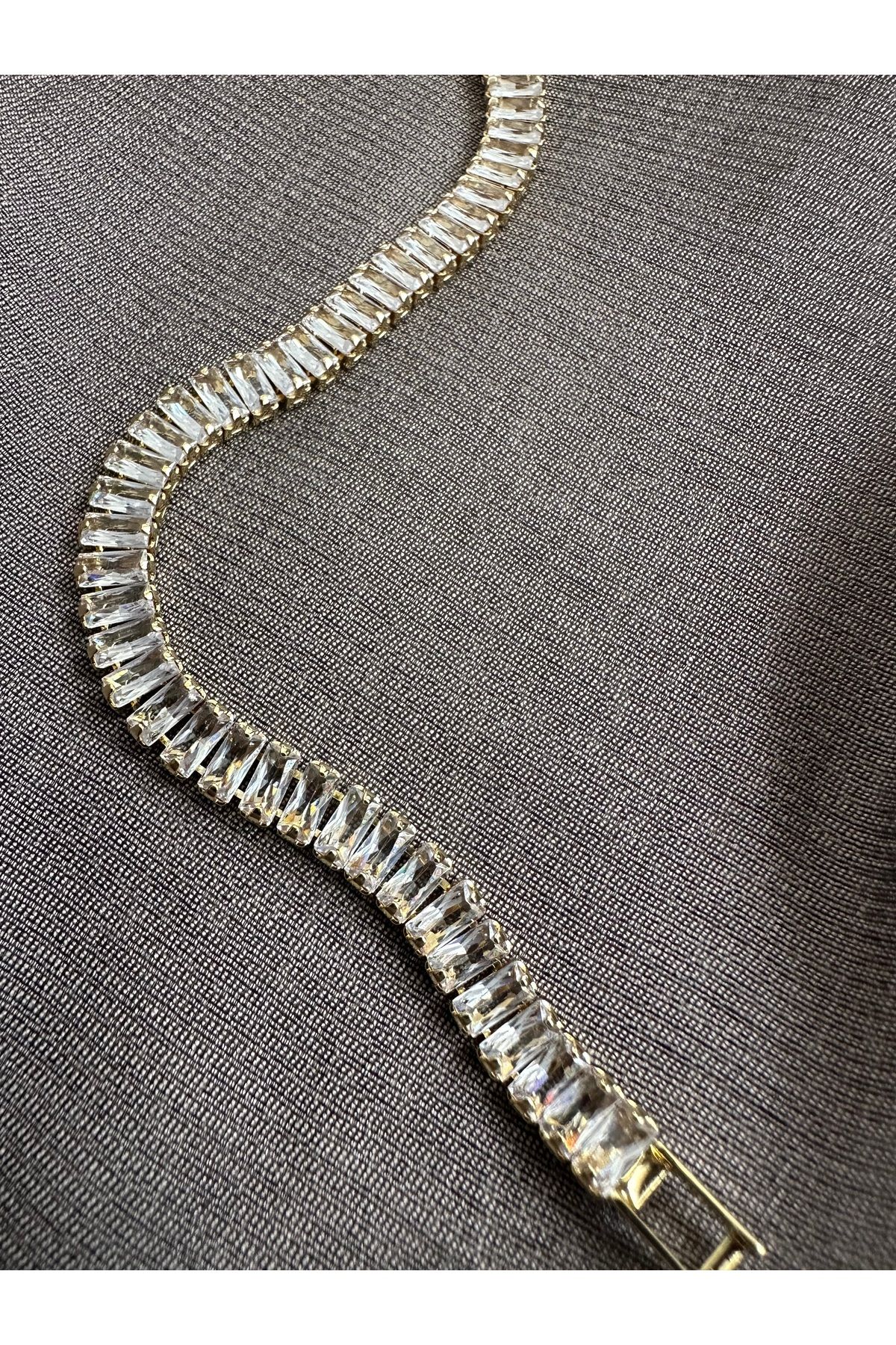 Stil Accessoryy Çelik Suyolu baget gold bileklik