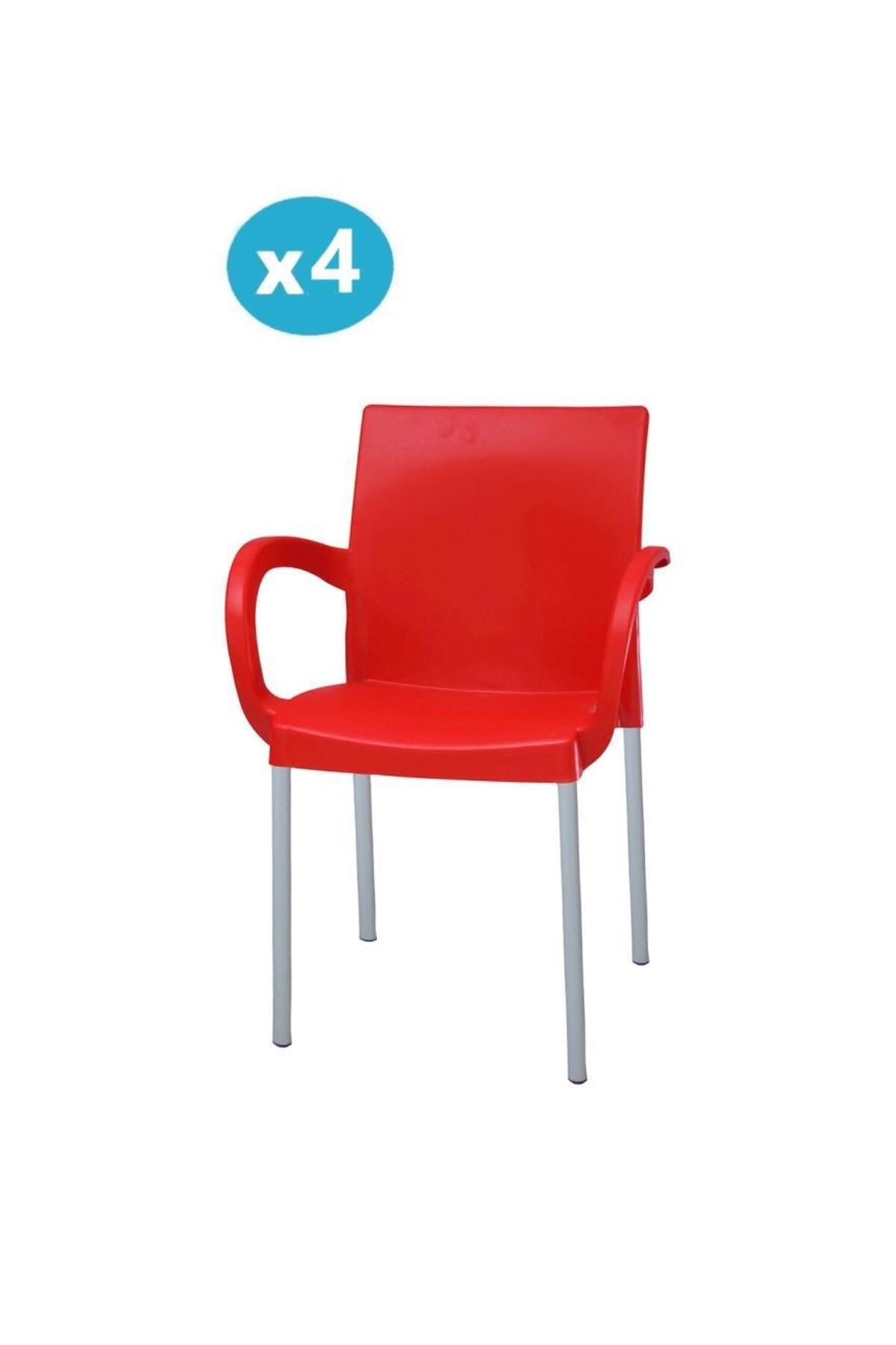 Omnipazar Mt-cf880 Mare Plastik Bahçe Balkon Koltuk Sandalye 4'lü Set
