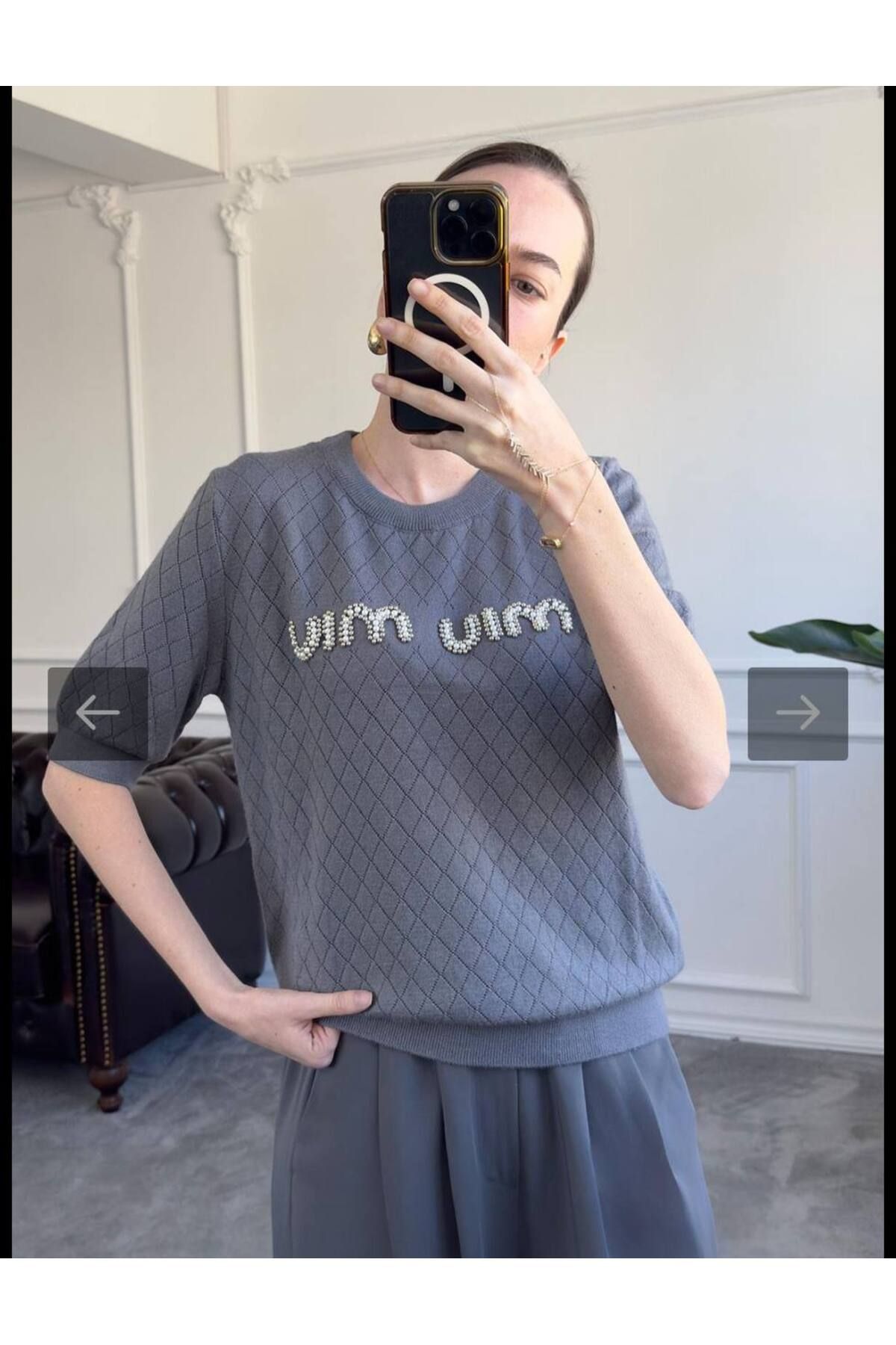 Abalı Yeni sezon-Triko , yumuşak incili Bluz .