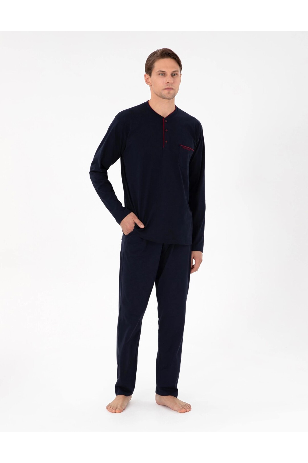 ست پیژامه مردانه راسته فاق نرمال آستین بلند | پیر کاردین Pierre Cardin S6.Q.T4.K.4K.R4 - تصویر 4