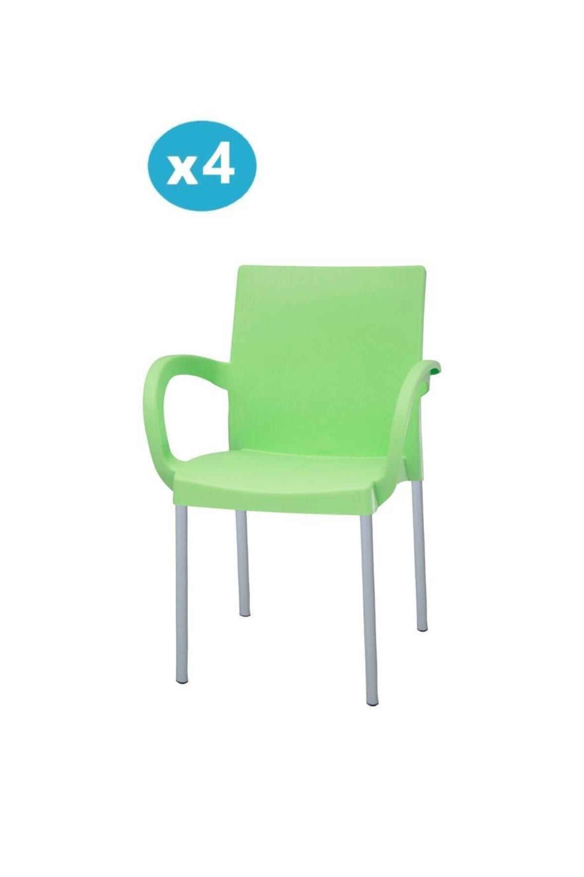 Omnipazar Mt-cf880 Mare Plastik Bahçe Balkon Koltuk Sandalye 4'lü Set