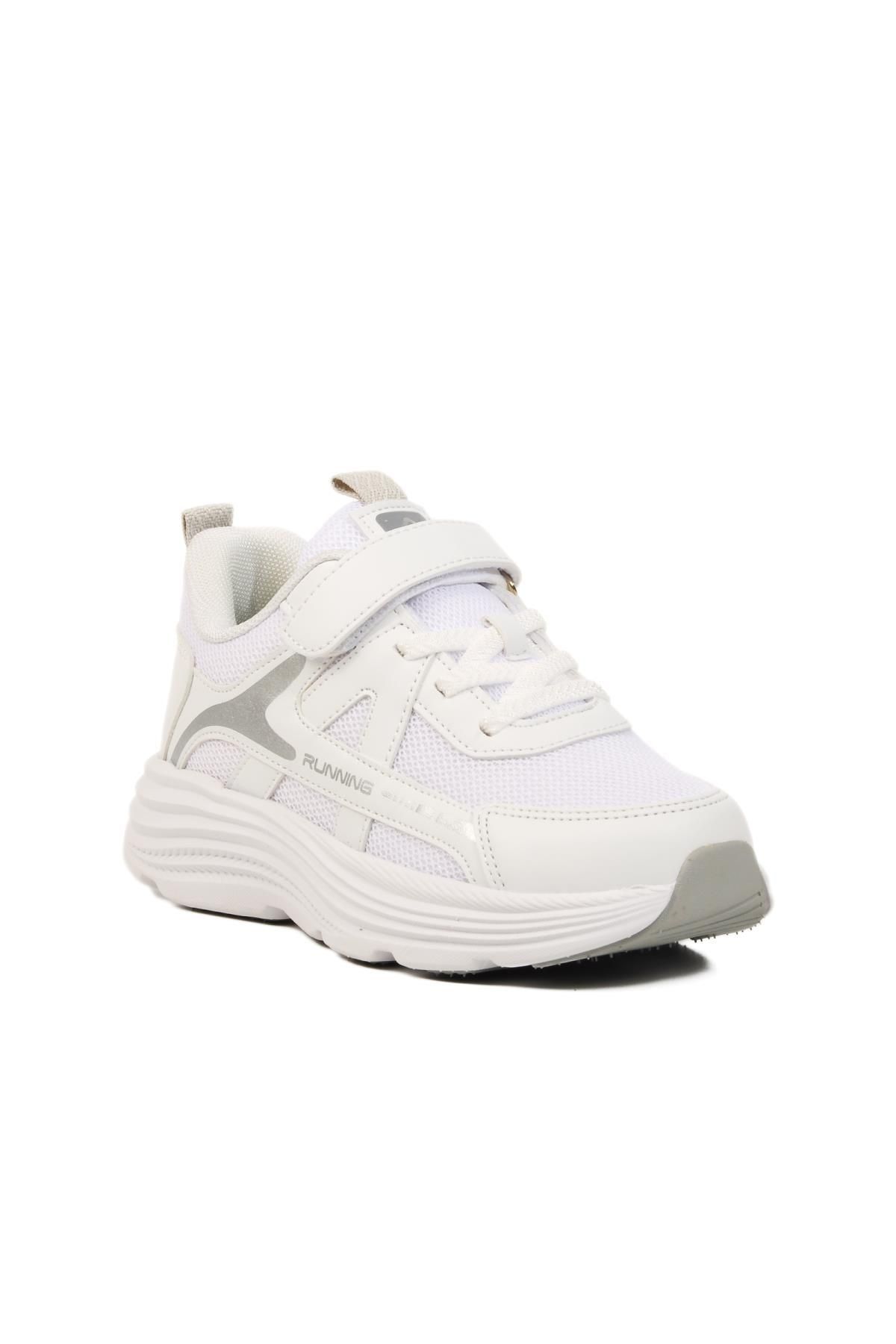 AYAKMOD Pantofi Sport Pentru Băieți Cu Velcro Alb Gri 1880 F Unisex - 33