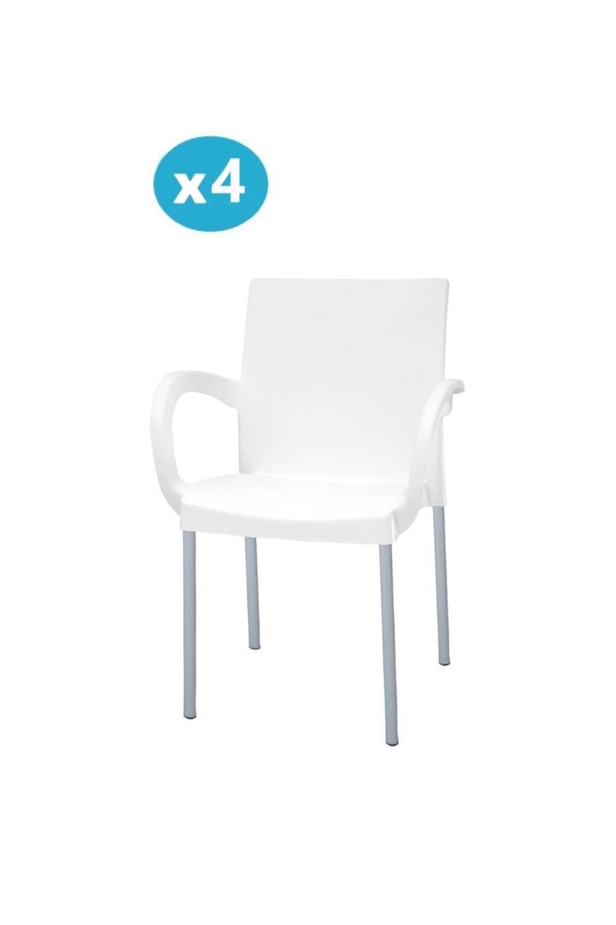 Omnipazar Mt-cf880 Mare Plastik Bahçe Balkon Koltuk Sandalye 4'lü Set