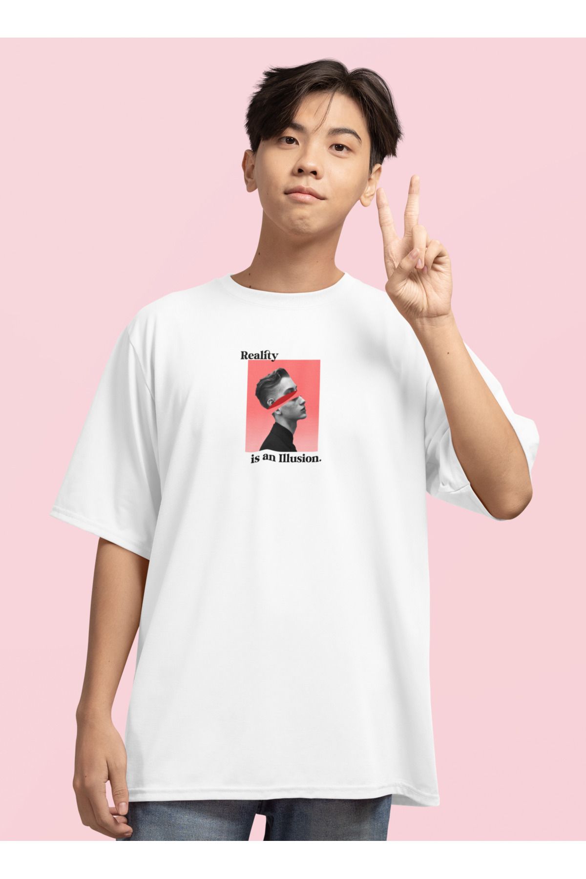 ick artwear REALTY IS AN ILLUSION BASKILI PREMIUM OVERSIZE TSHIRT – 24/1 SÜPREM PENYE
