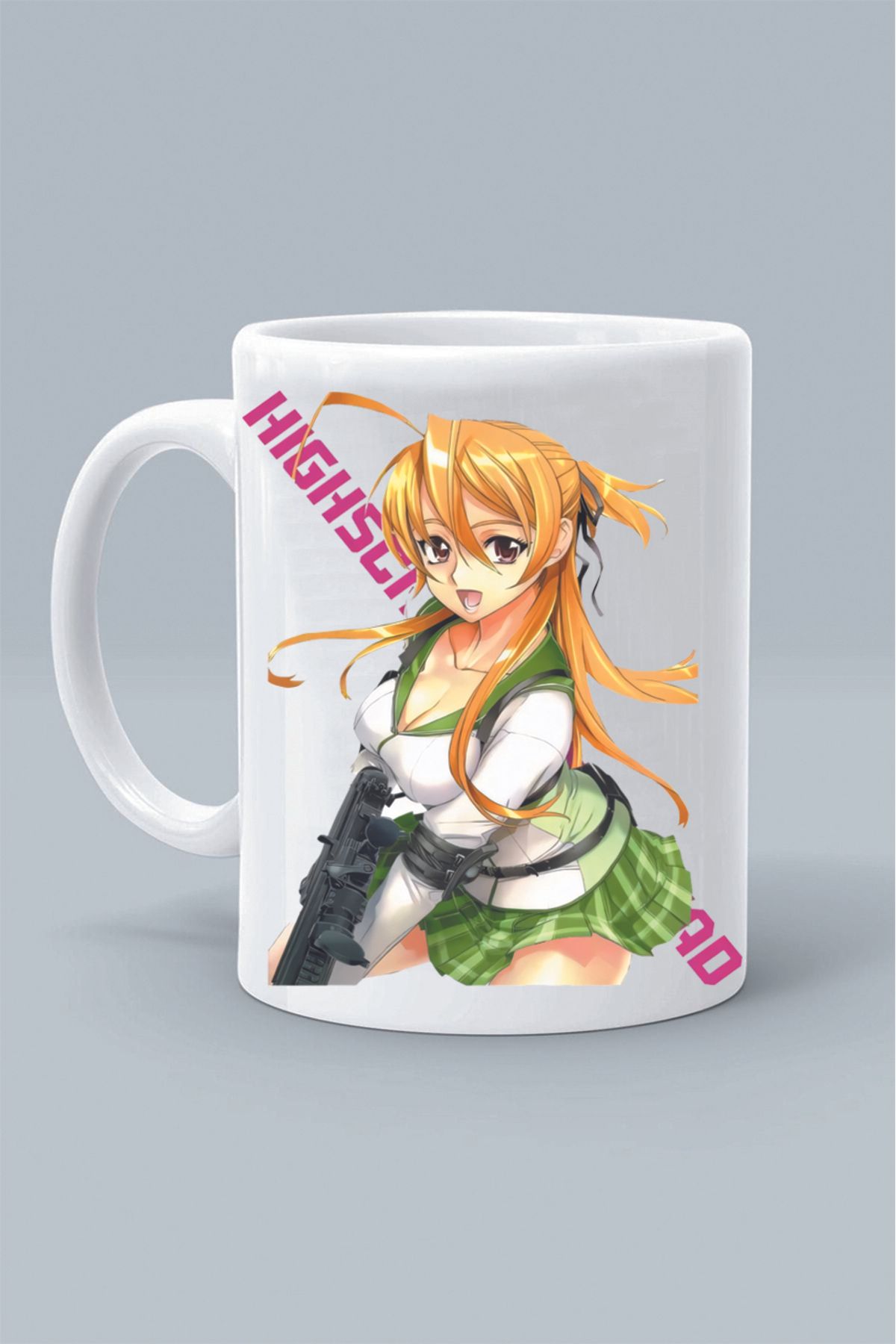 Olympus plus REİ MİYAMOTO KARAKTER ANİME HighSchool OF THE DEAD TASARIM BASKILI BEYAZ KLASİK KUPA BARDAK