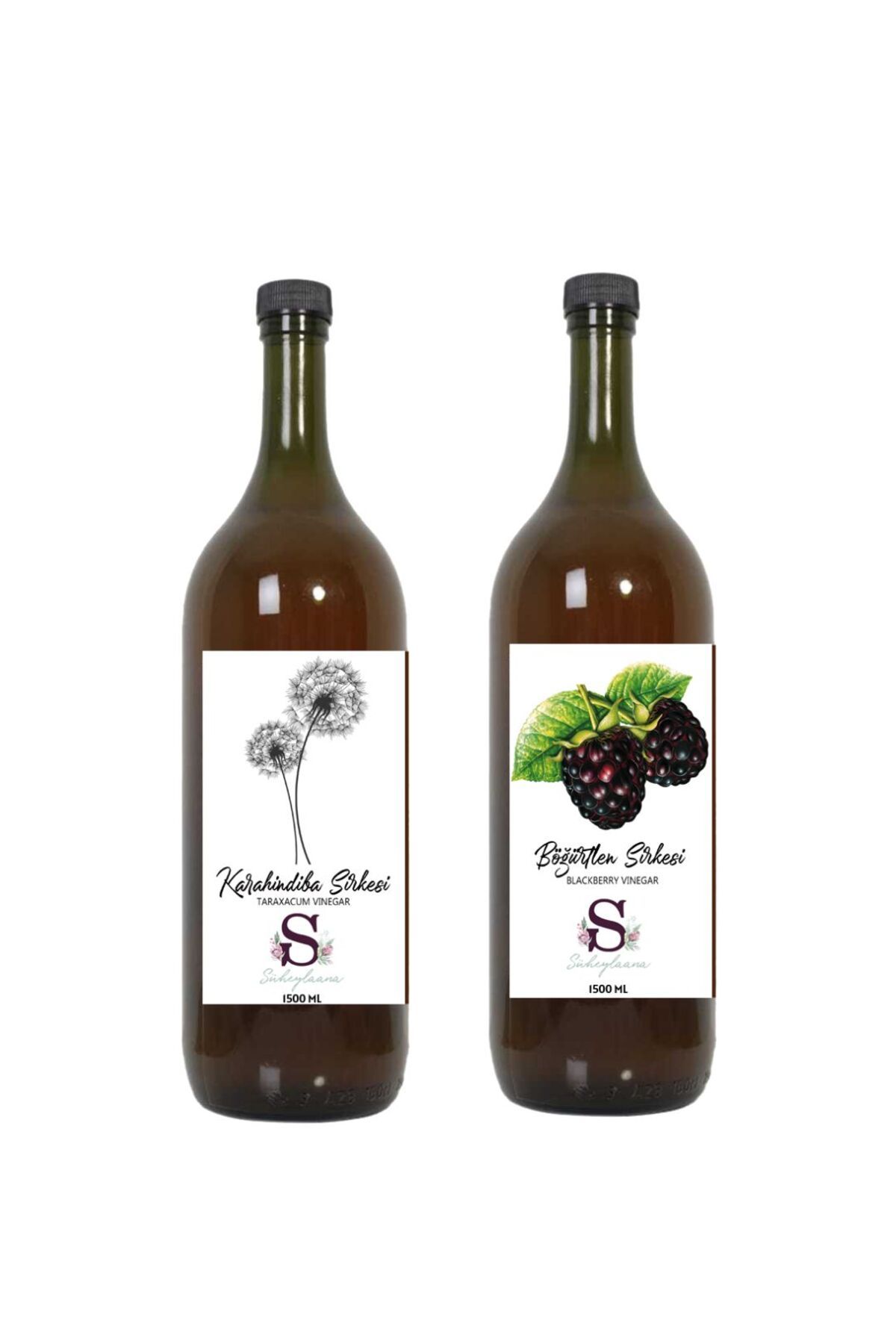 Süheylaana Doğal Karahindiba Sirkesi 1500 Ml - Doğal Böğürtlen Sirkesi 1500 Ml
