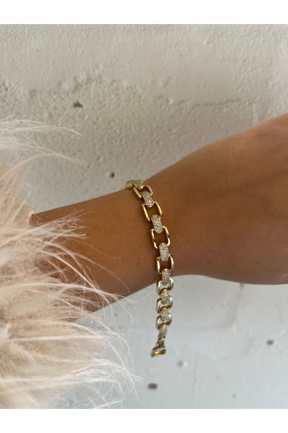 XUPING JEWELRY 14 K Altın Kaplama Geçişli Kadın Bileklik 18+2Cm