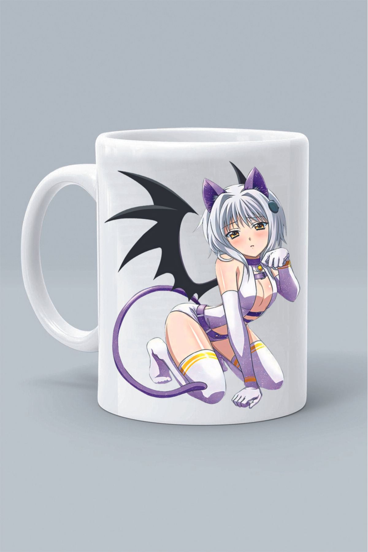 Olympus plus KONEKO KARAKTER ANİME High School DXD TASARIM BASKILI BEYAZ KLASİK KUPA BARDAK