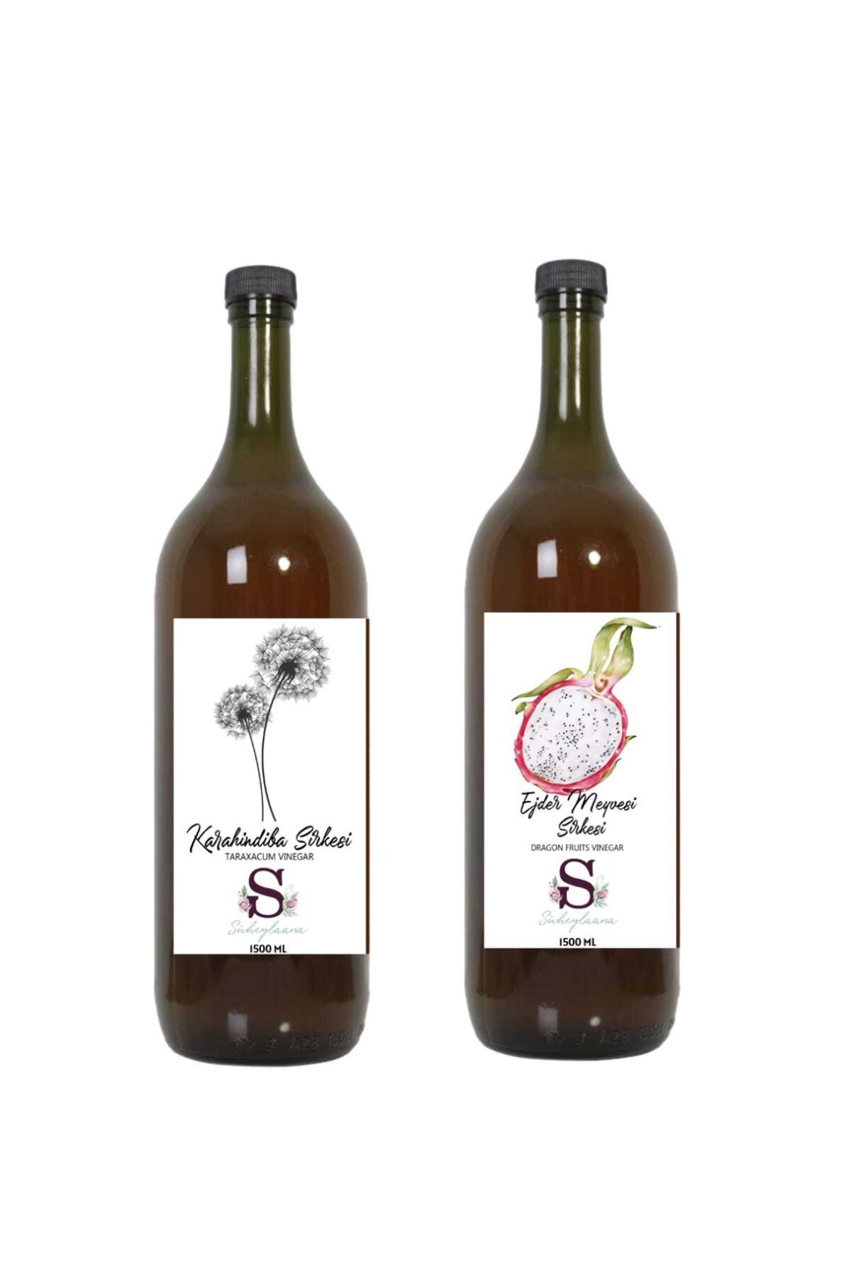 Süheylaana Doğal Karahindiba Sirkesi 1500 Ml - Doğal Ejder Meyvesi Sirkesi 1500 Ml