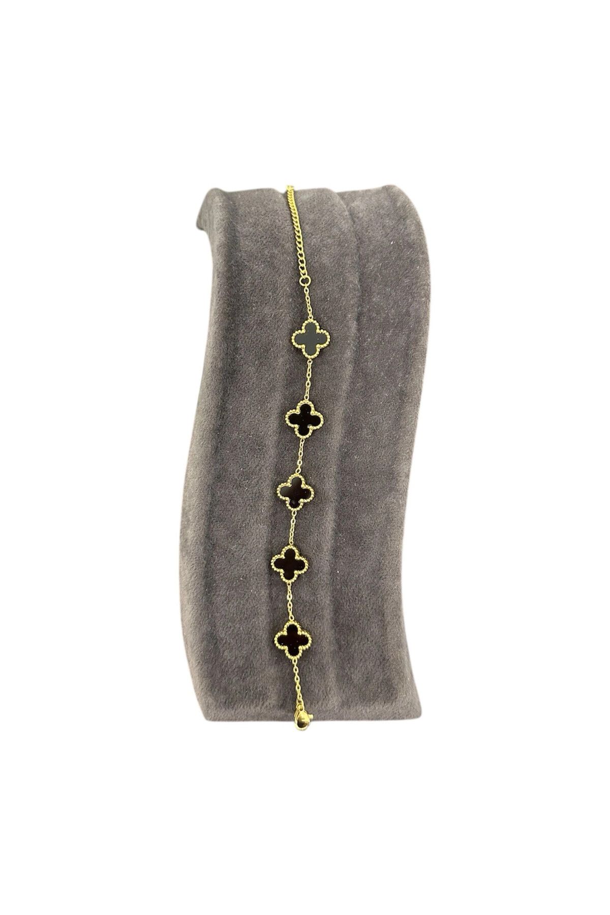 Hasenna T-BLK-22 GOLD RENK İÇİ SİYAH BÜYÜK YONCA BİLEKLİK