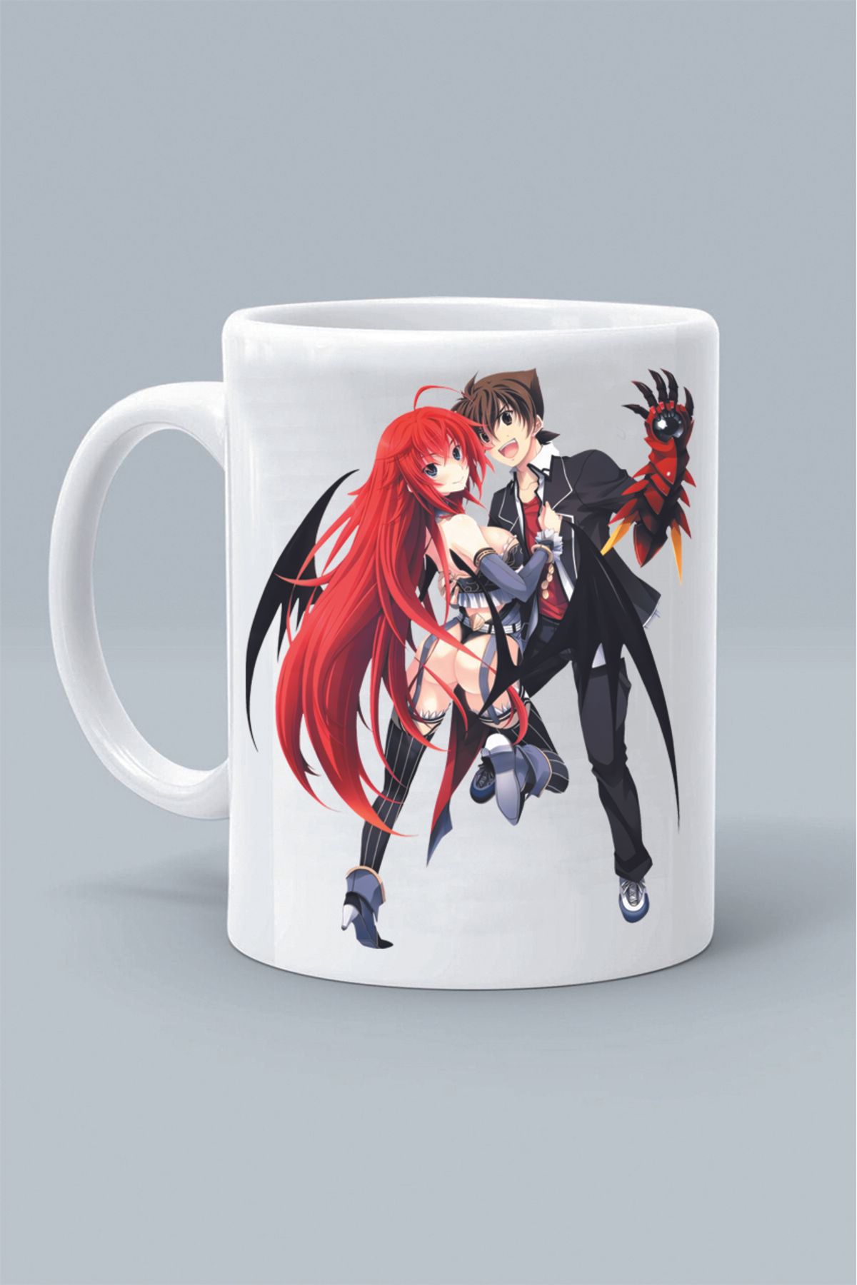 Olympus plus issei hyoudou - rias gremory KARAKTER ANİME High School DXD TASARIM BASKILI BEYAZ KLASİK KUPA BARDAK