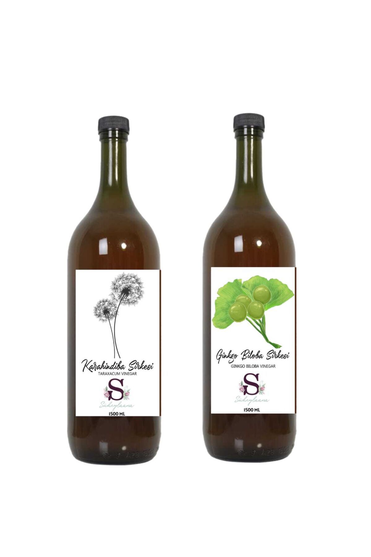 Süheylaana Doğal Karahindiba Sirkesi 1500 Ml - Doğal Ginkgo Biloba Sirkesi 1500 Ml