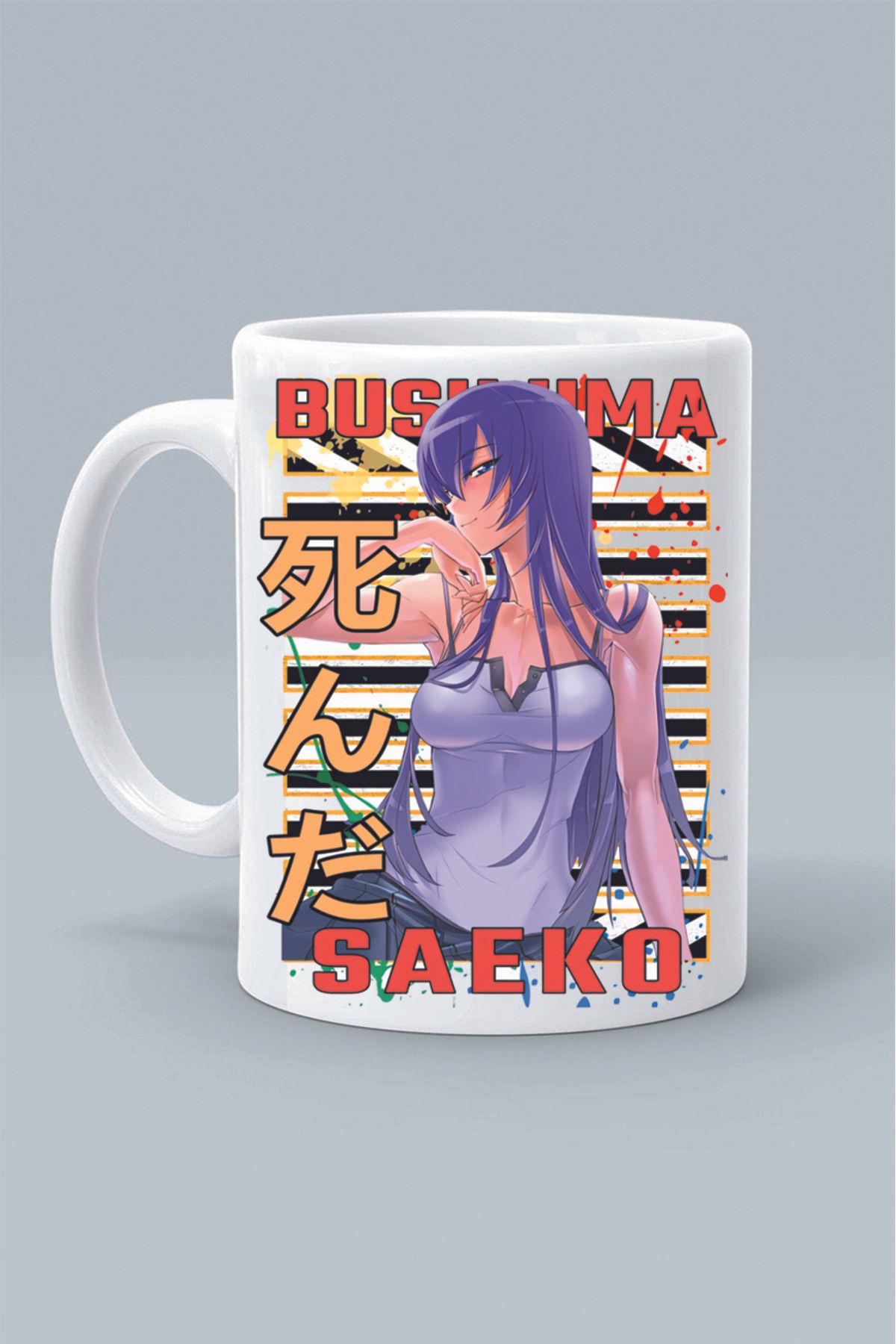 Olympus plus SAEKO BUSUJIMA KARAKTER ANİME HighSchool OF THE DEAD TASARIM BASKILI BEYAZ KLASİK KUPA BARDAK