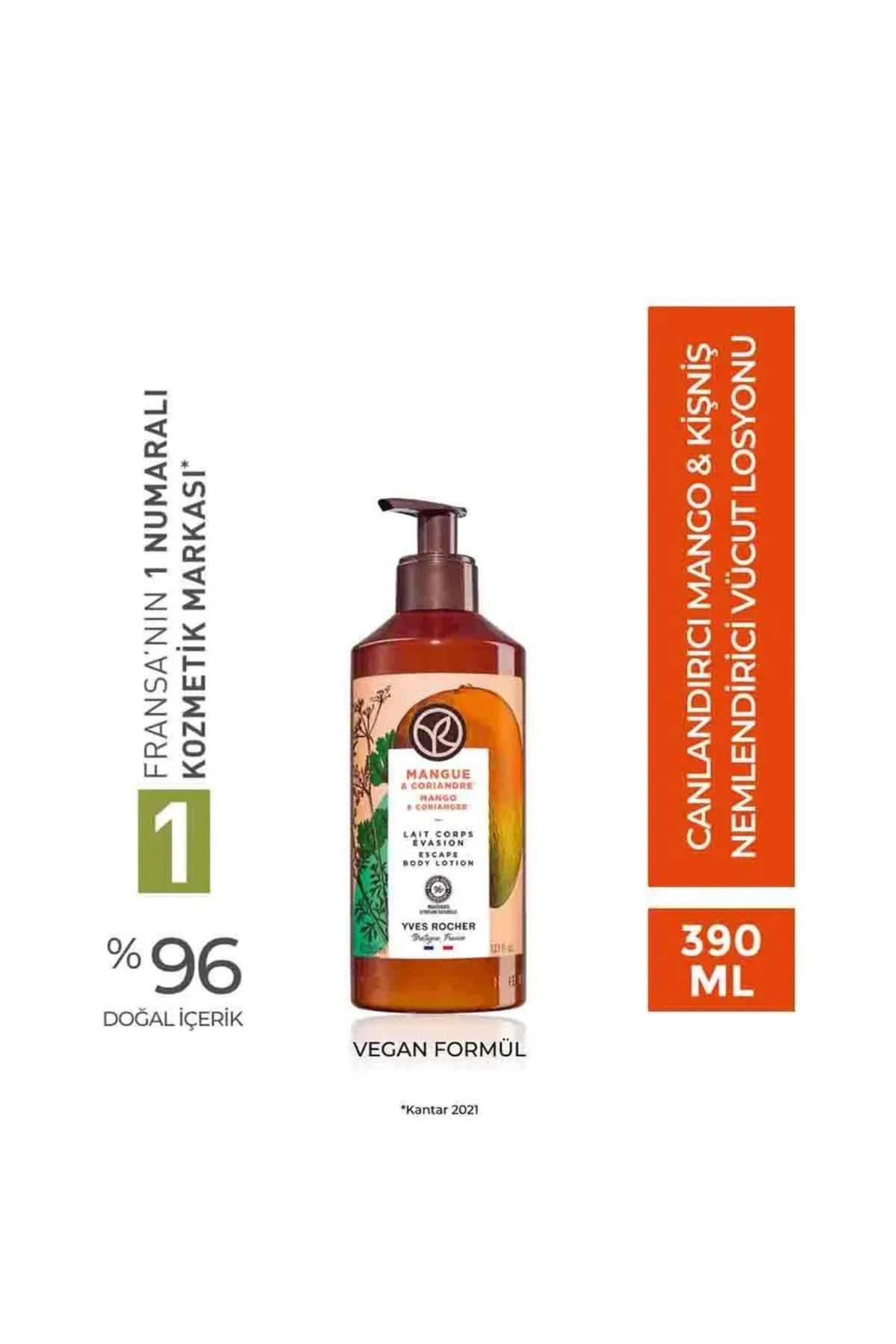 Yves Rocher Nemlendirici Vücut Losyonu - Canlandırıcı Mango Kişniş - 390ml