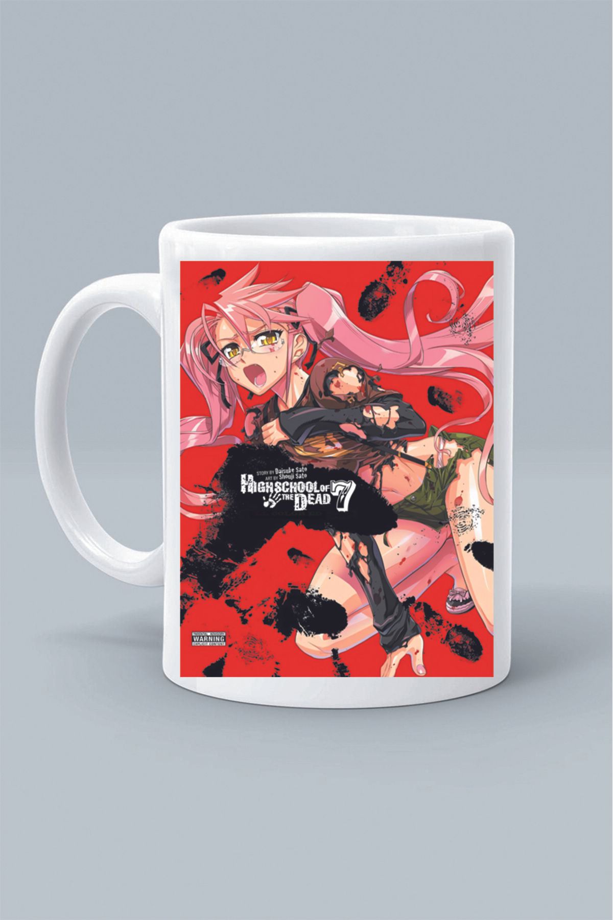 Olympus plus SAYA TAGAGİ KARAKTER ANİME HighSchool OF THE DEAD TASARIM BASKILI BEYAZ KLASİK KUPA BARDAK